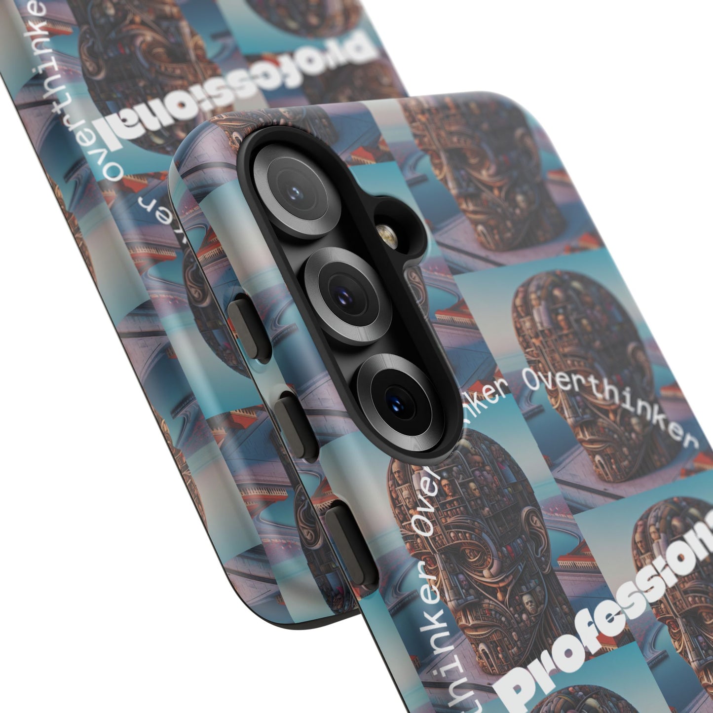 Professional Overthinker Phone Case, Cool Phone Cover, Tough Case for Gifts, Skull Design, Unique Phone Accessory, Fun Tech Gear