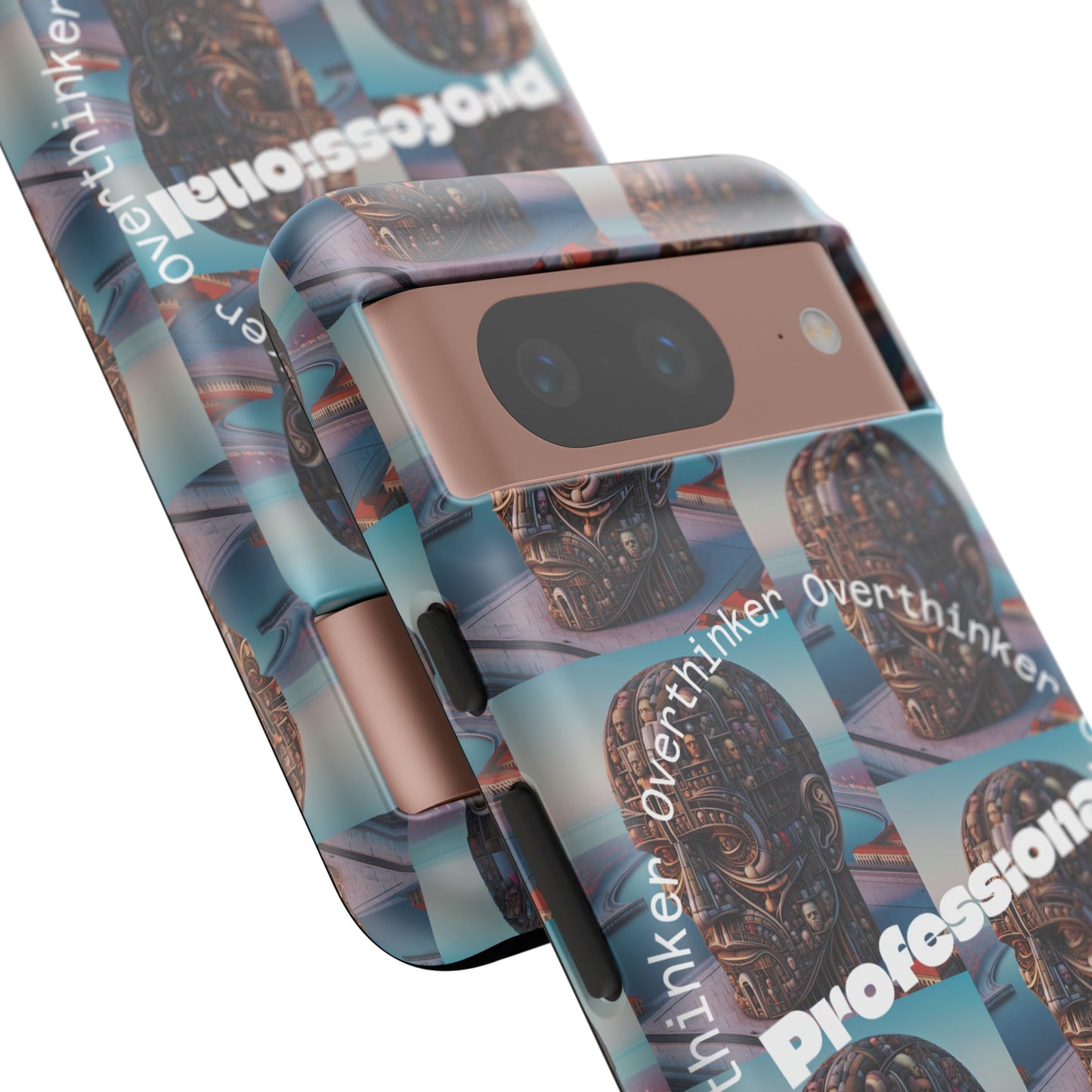 Professional Overthinker Phone Case, Cool Phone Cover, Tough Case for Gifts, Skull Design, Unique Phone Accessory, Fun Tech Gear