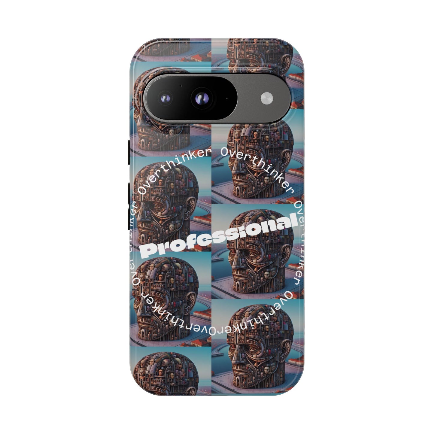 Professional Overthinker Phone Case, Cool Phone Cover, Tough Case for Gifts, Skull Design, Unique Phone Accessory, Fun Tech Gear