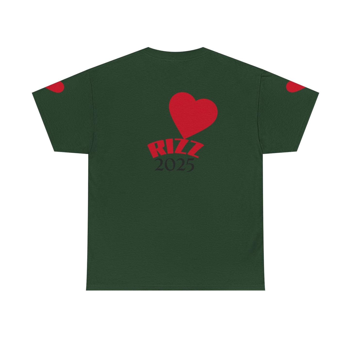 Unisex Heavy Cotton Tee with Heart Design - Rizz University Graphic Shirt, Casual Wear, Gifts for Students,