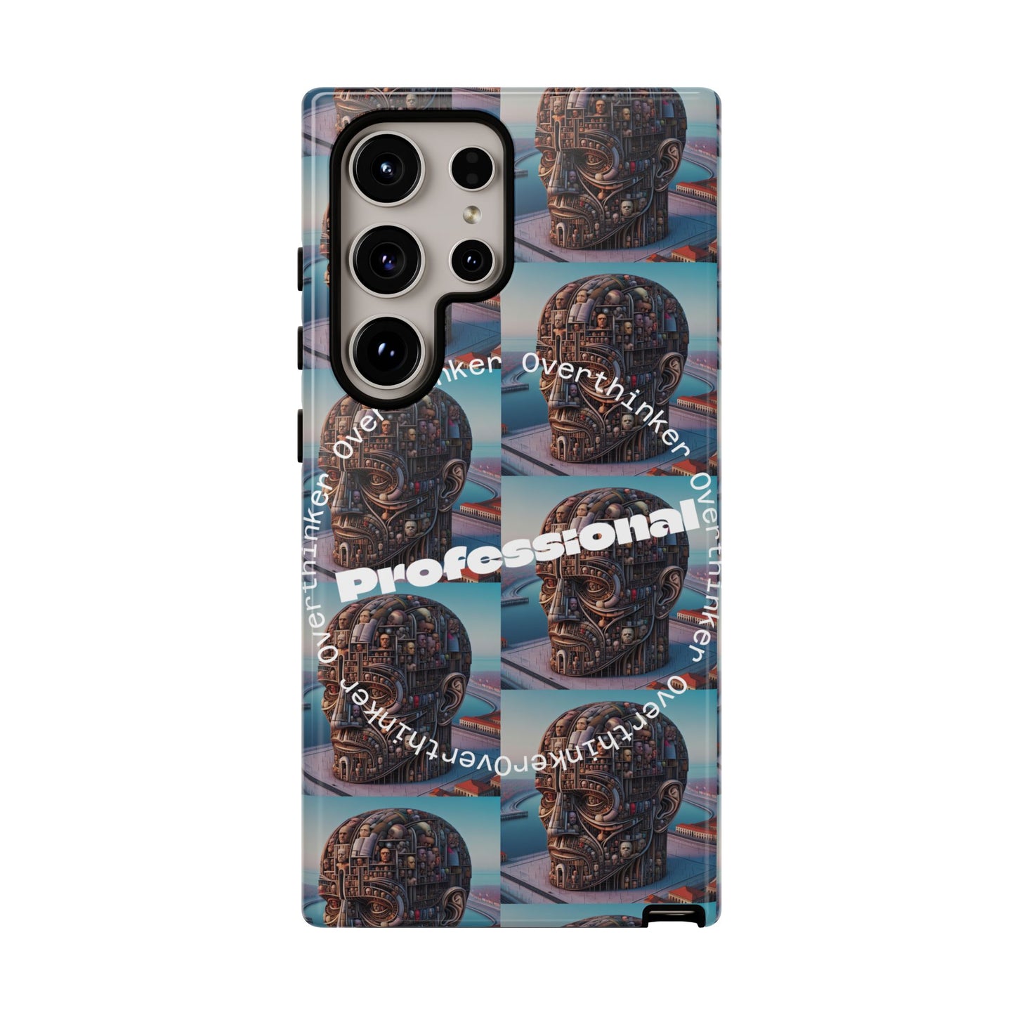 Professional Overthinker Phone Case, Cool Phone Cover, Tough Case for Gifts, Skull Design, Unique Phone Accessory, Fun Tech Gear