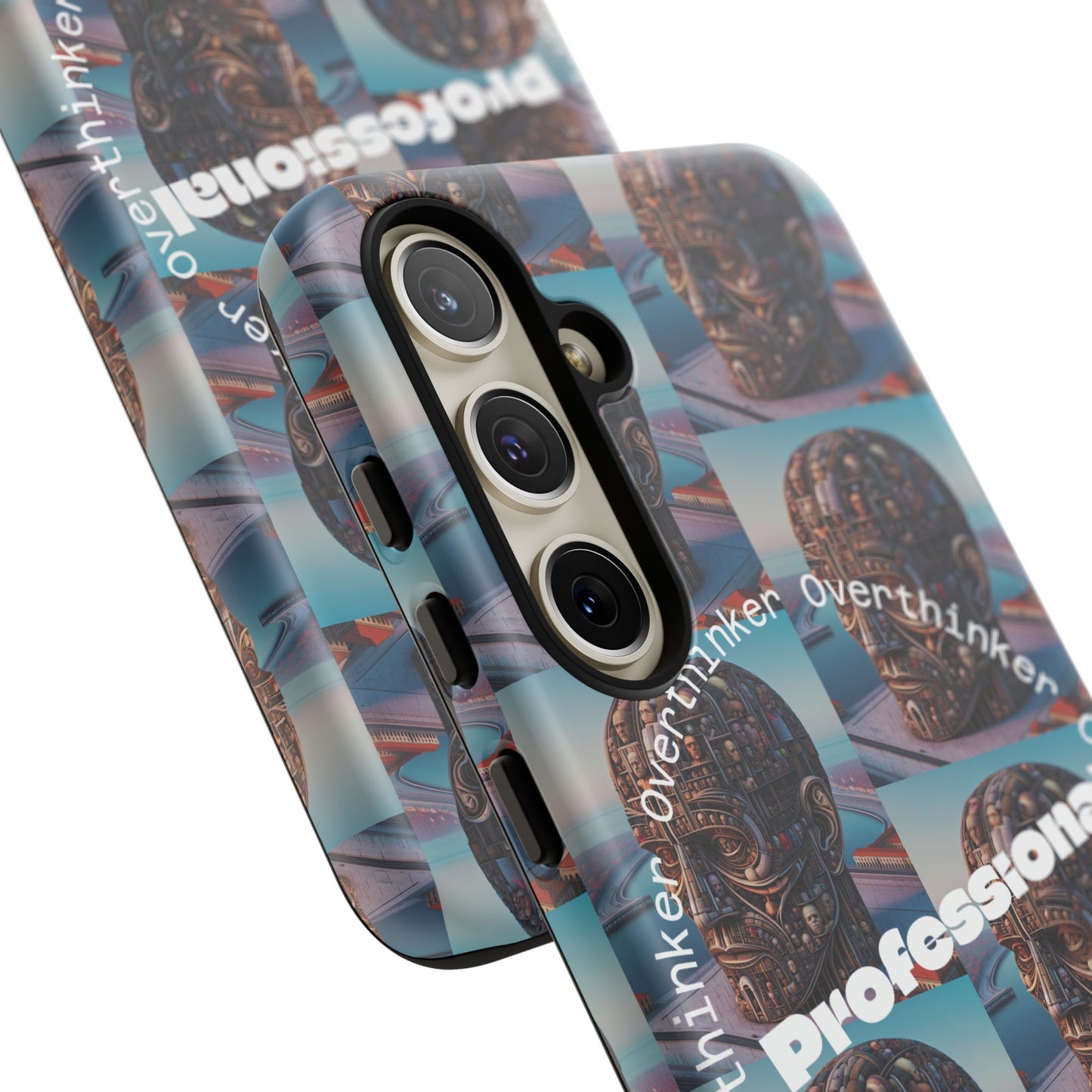 Professional Overthinker Phone Case, Cool Phone Cover, Tough Case for Gifts, Skull Design, Unique Phone Accessory, Fun Tech Gear