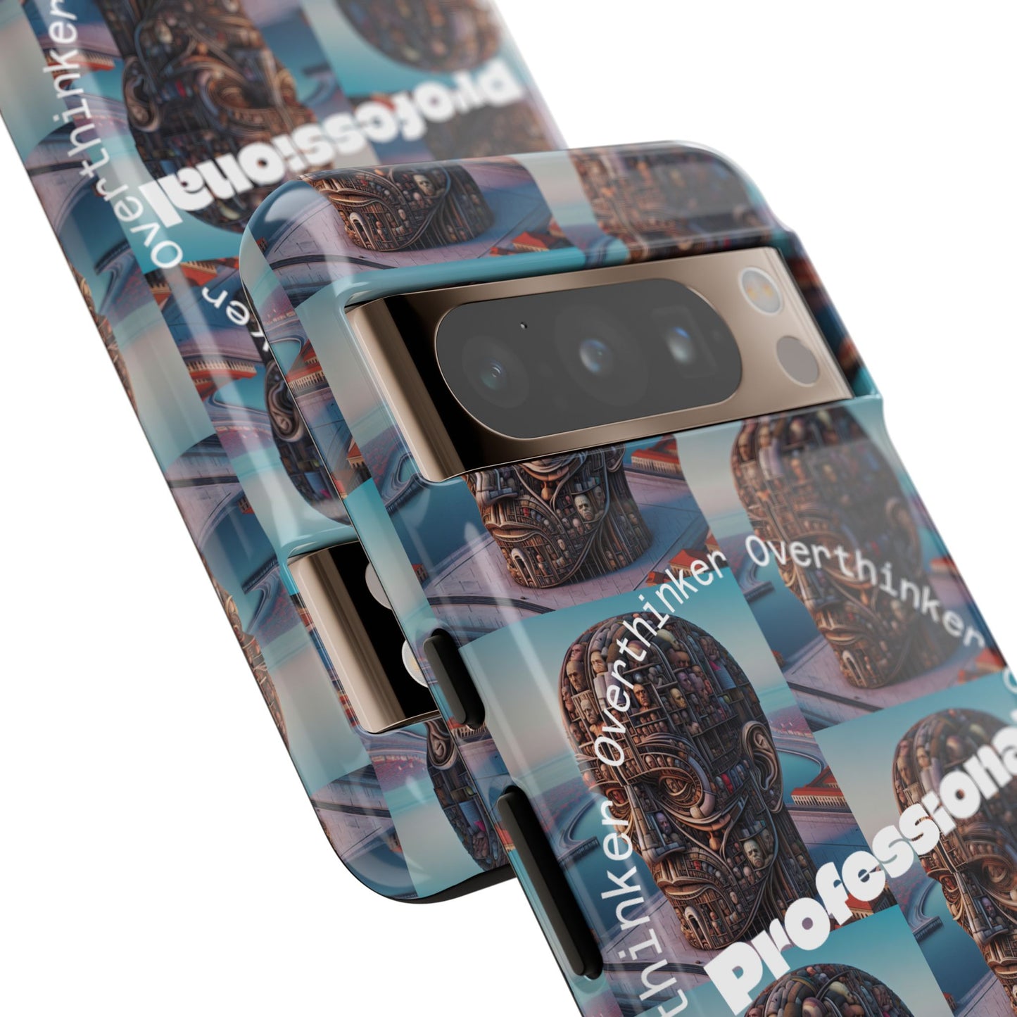 Professional Overthinker Phone Case, Cool Phone Cover, Tough Case for Gifts, Skull Design, Unique Phone Accessory, Fun Tech Gear