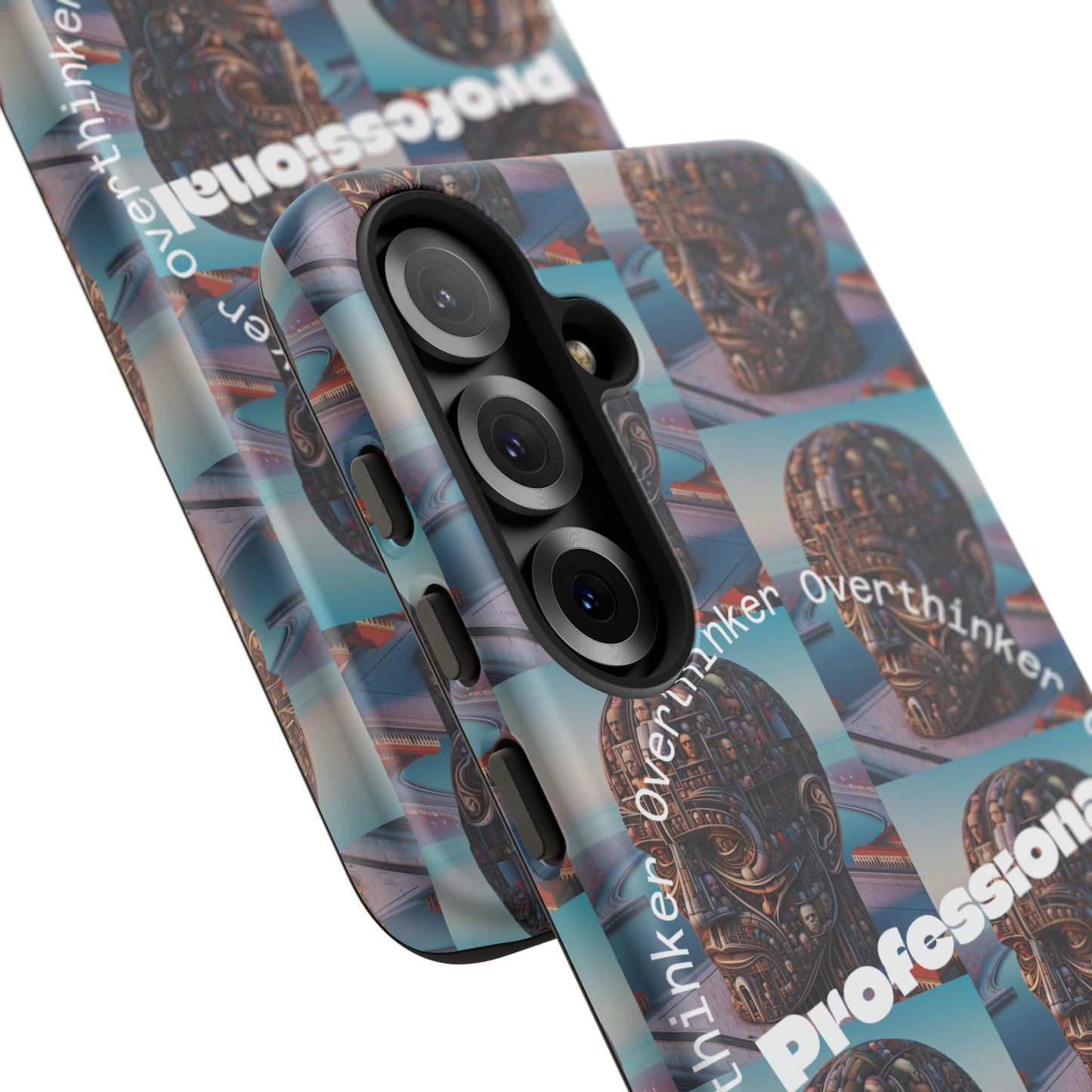 Professional Overthinker Phone Case, Cool Phone Cover, Tough Case for Gifts, Skull Design, Unique Phone Accessory, Fun Tech Gear