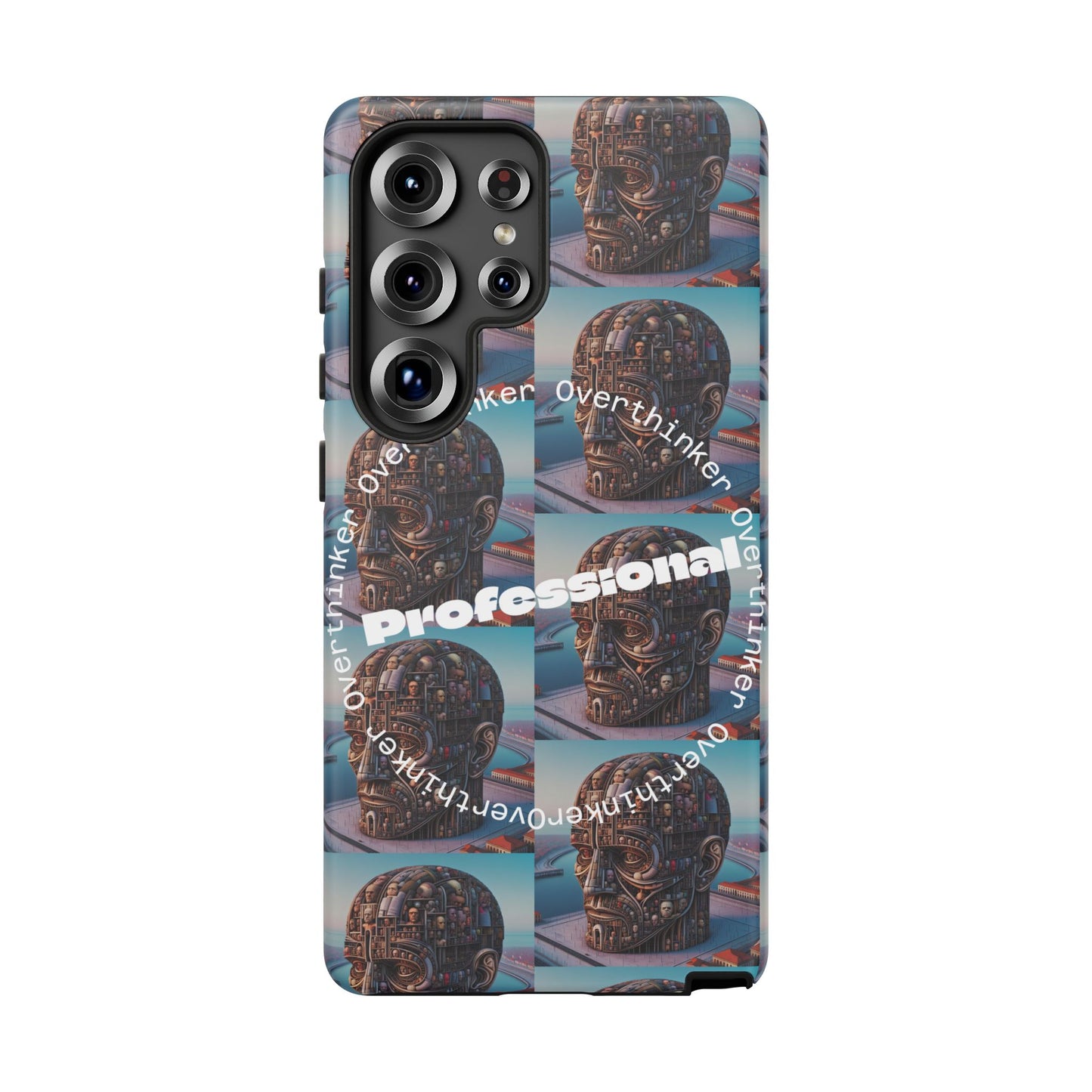 Professional Overthinker Phone Case, Cool Phone Cover, Tough Case for Gifts, Skull Design, Unique Phone Accessory, Fun Tech Gear