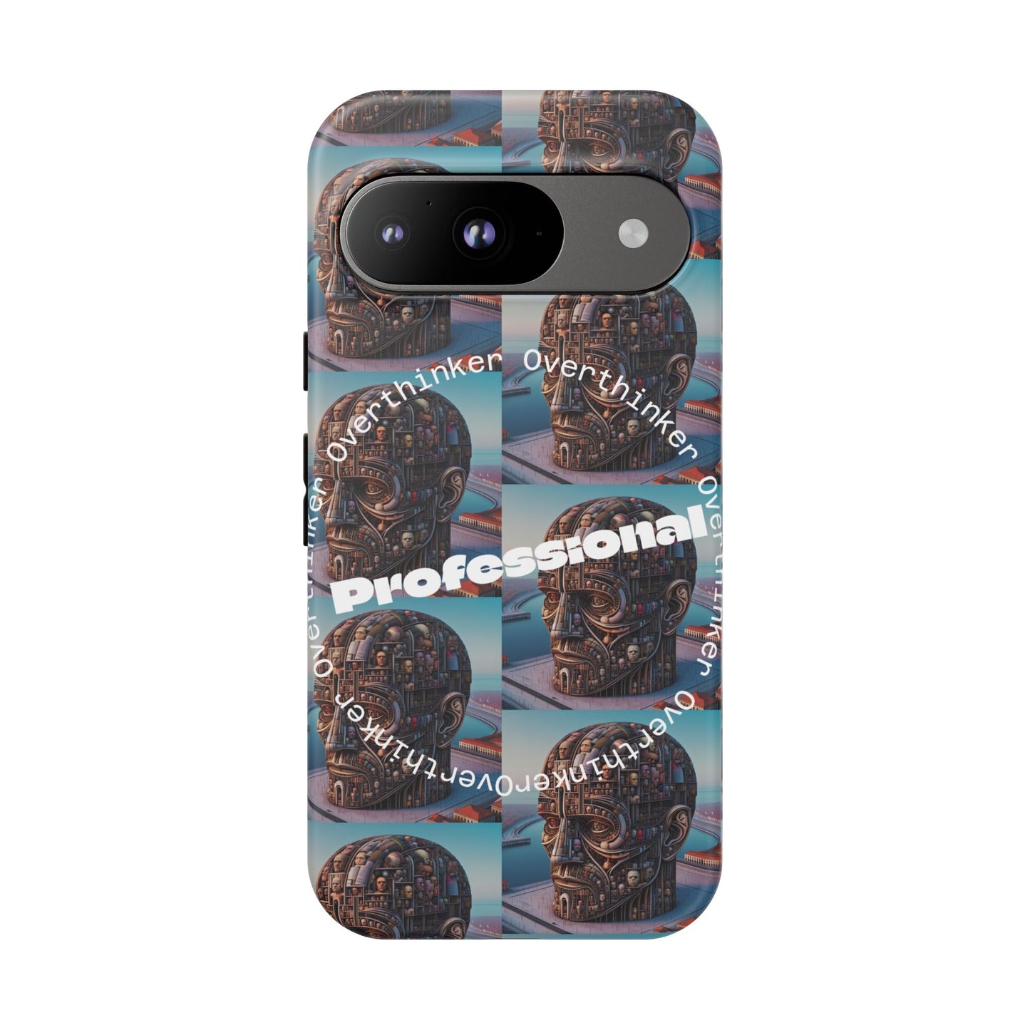 Professional Overthinker Phone Case, Cool Phone Cover, Tough Case for Gifts, Skull Design, Unique Phone Accessory, Fun Tech Gear