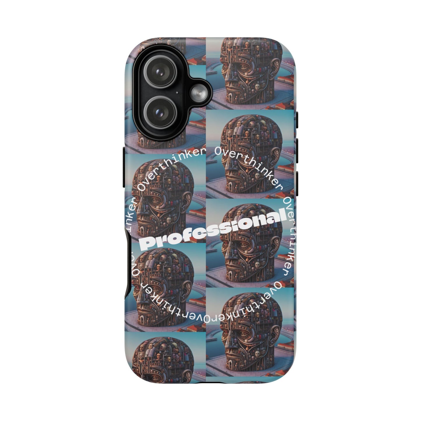 Professional Overthinker Phone Case, Cool Phone Cover, Tough Case for Gifts, Skull Design, Unique Phone Accessory, Fun Tech Gear