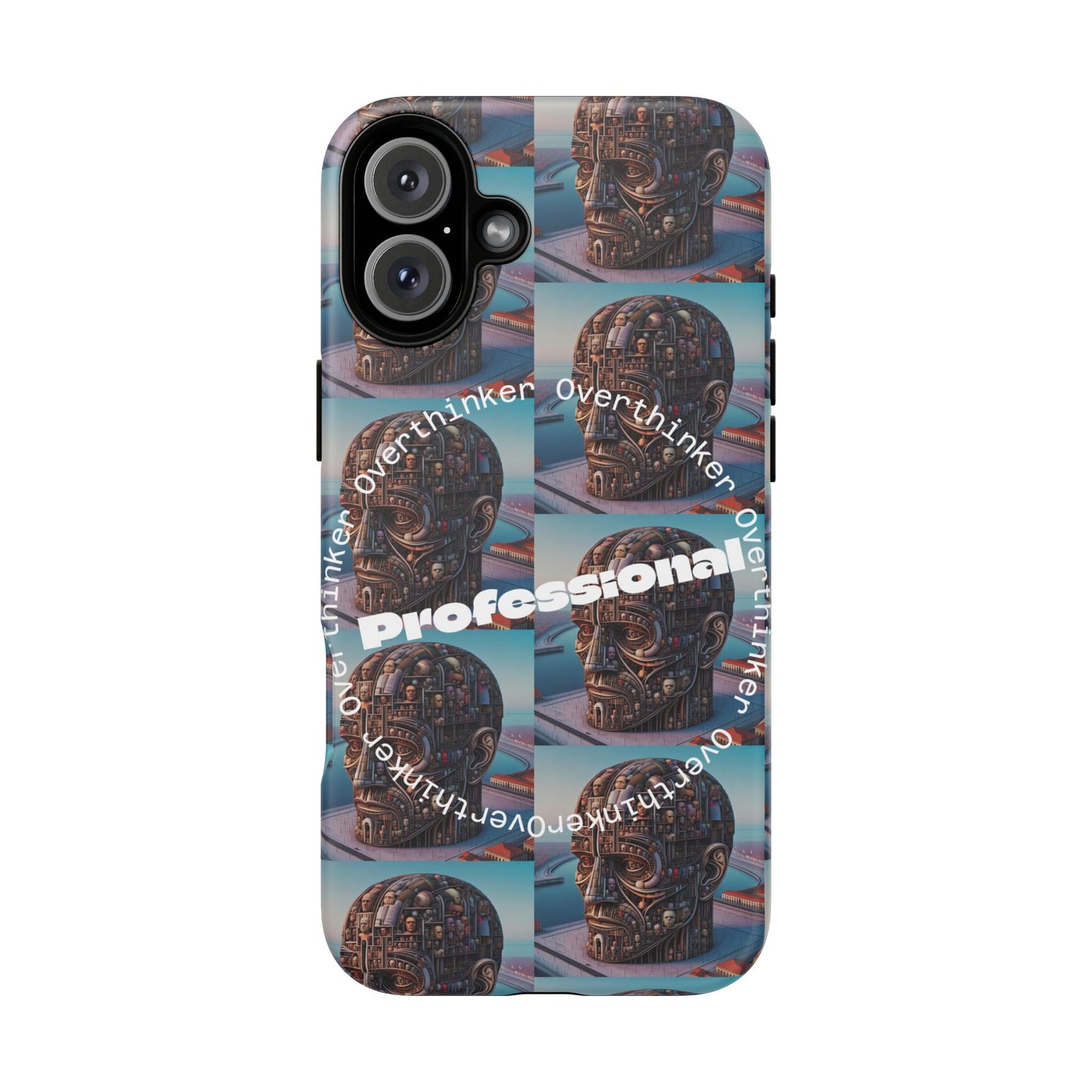 Professional Overthinker Phone Case, Cool Phone Cover, Tough Case for Gifts, Skull Design, Unique Phone Accessory, Fun Tech Gear