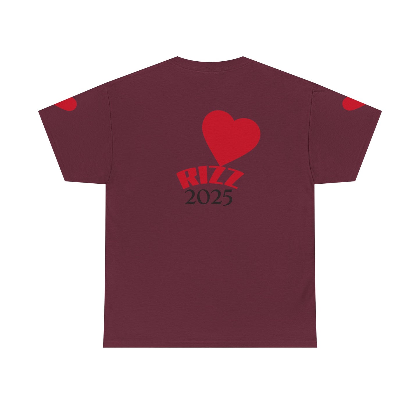 Unisex Heavy Cotton Tee with Heart Design - Rizz University Graphic Shirt, Casual Wear, Gifts for Students,