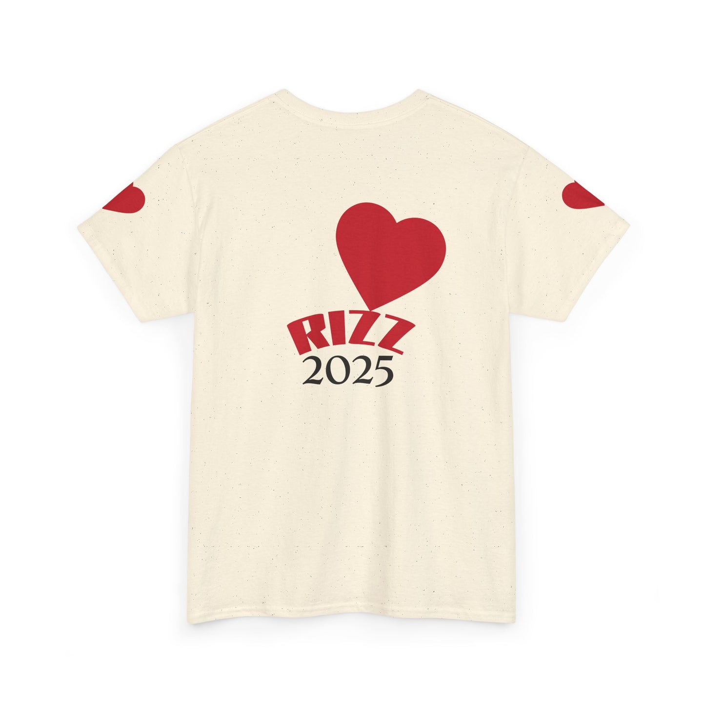 Unisex Heavy Cotton Tee with Heart Design - Rizz University Graphic Shirt, Casual Wear, Gifts for Students,