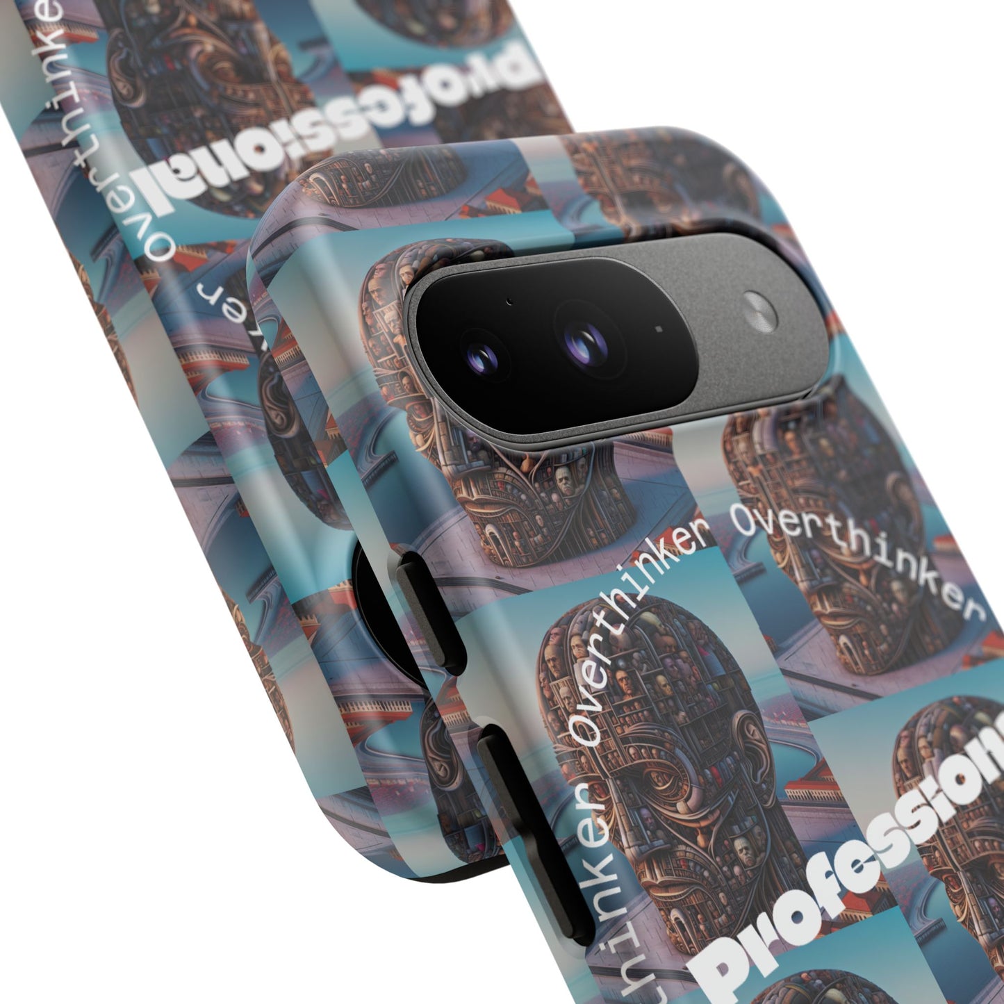 Professional Overthinker Phone Case, Cool Phone Cover, Tough Case for Gifts, Skull Design, Unique Phone Accessory, Fun Tech Gear