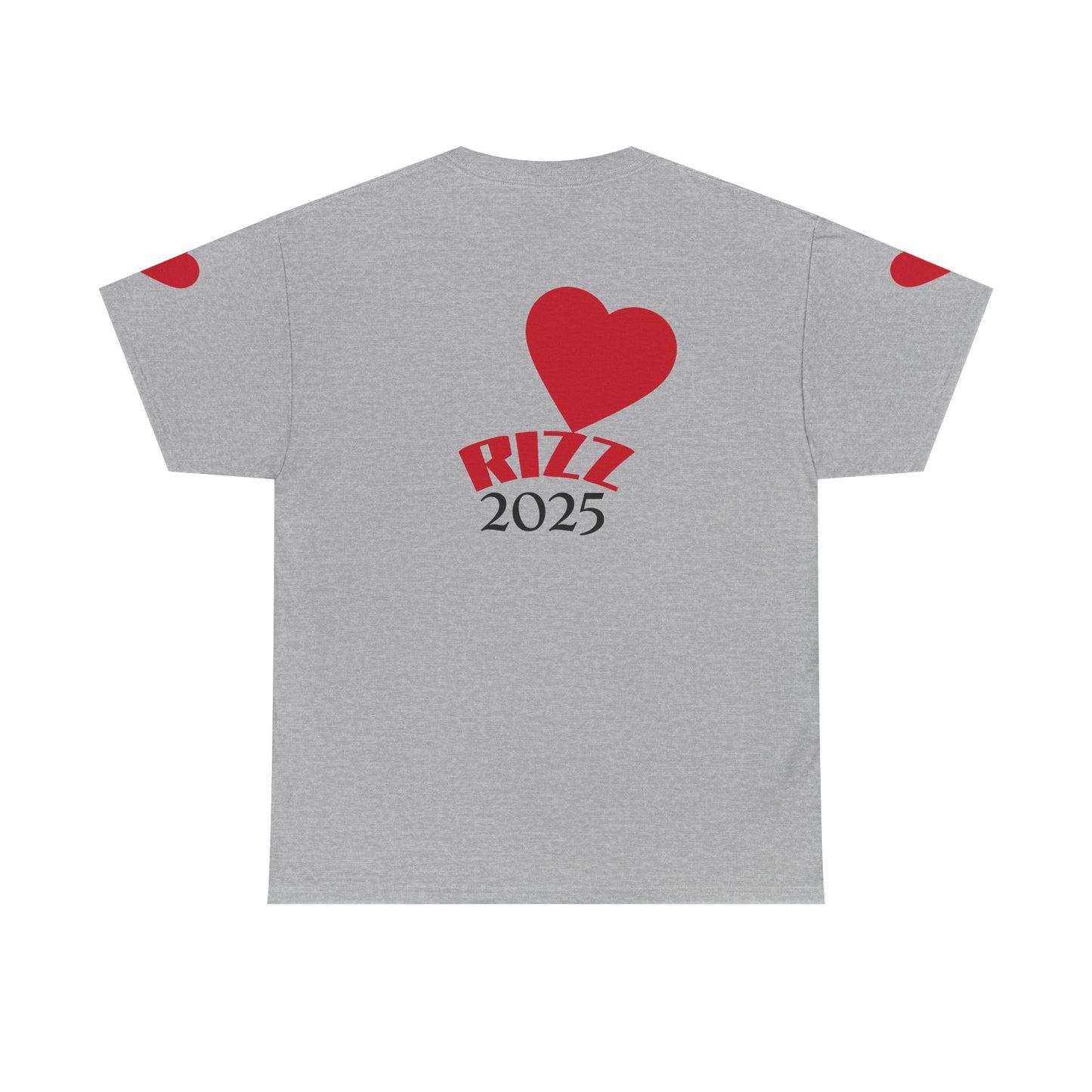 Unisex Heavy Cotton Tee with Heart Design - Rizz University Graphic Shirt, Casual Wear, Gifts for Students,