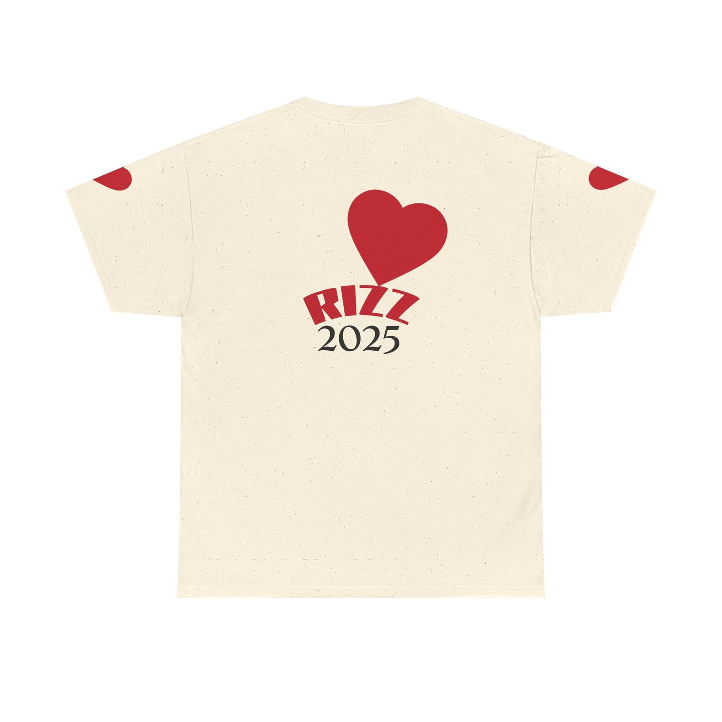 Unisex Heavy Cotton Tee with Heart Design - Rizz University Graphic Shirt, Casual Wear, Gifts for Students,