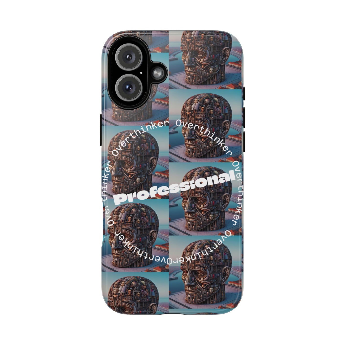 Professional Overthinker Phone Case, Cool Phone Cover, Tough Case for Gifts, Skull Design, Unique Phone Accessory, Fun Tech Gear