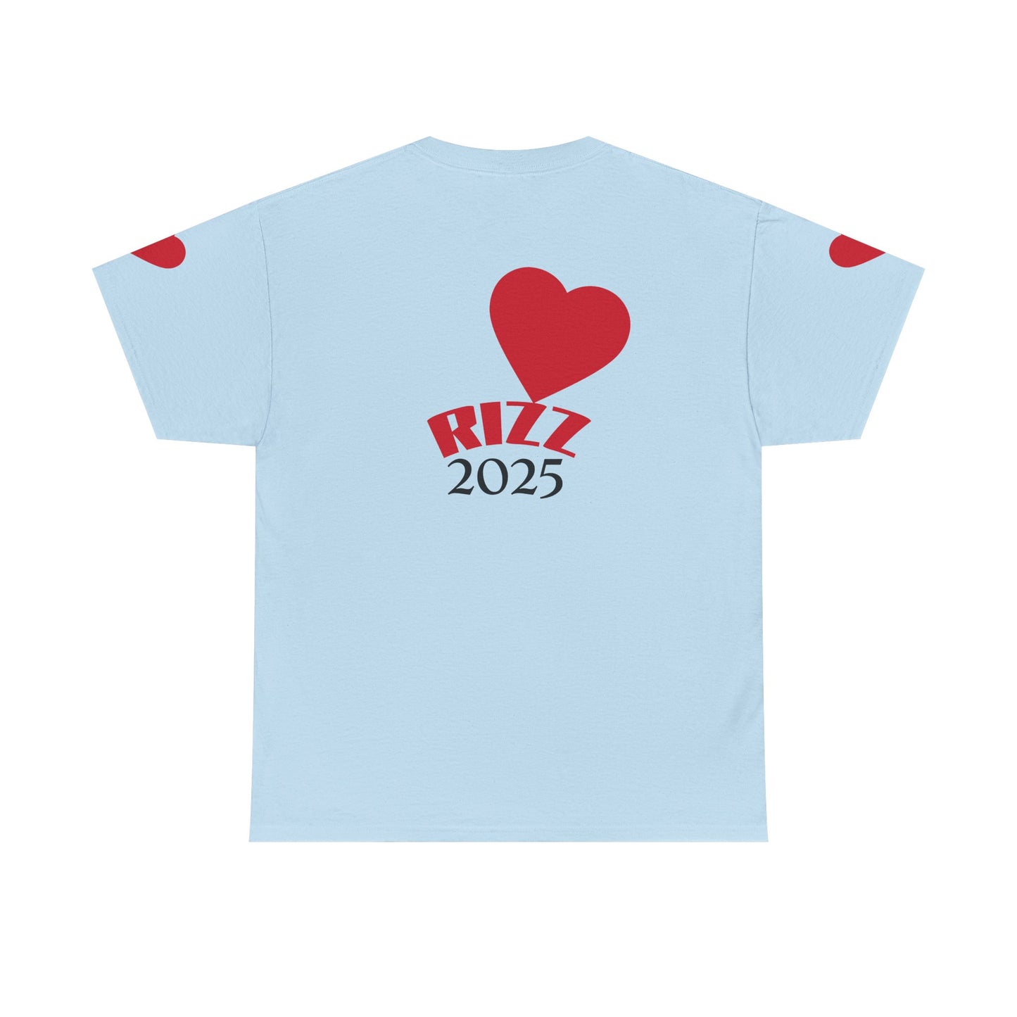 Unisex Heavy Cotton Tee with Heart Design - Rizz University Graphic Shirt, Casual Wear, Gifts for Students,