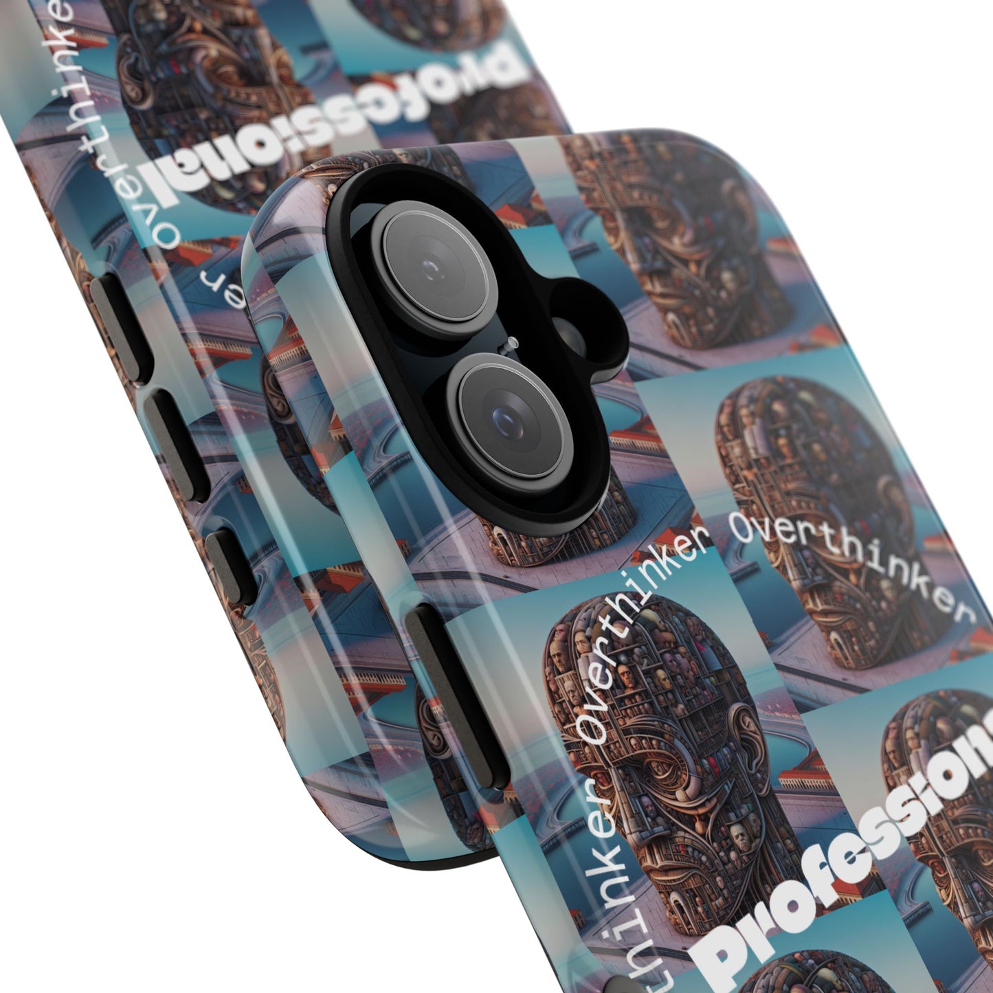 Professional Overthinker Phone Case, Cool Phone Cover, Tough Case for Gifts, Skull Design, Unique Phone Accessory, Fun Tech Gear