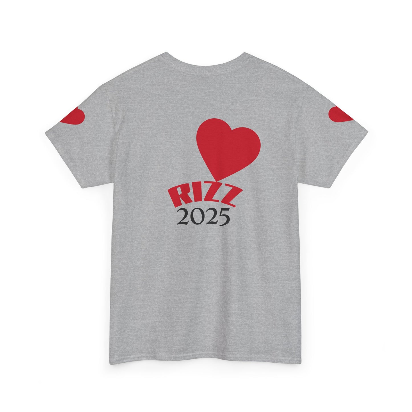 Unisex Heavy Cotton Tee with Heart Design - Rizz University Graphic Shirt, Casual Wear, Gifts for Students,