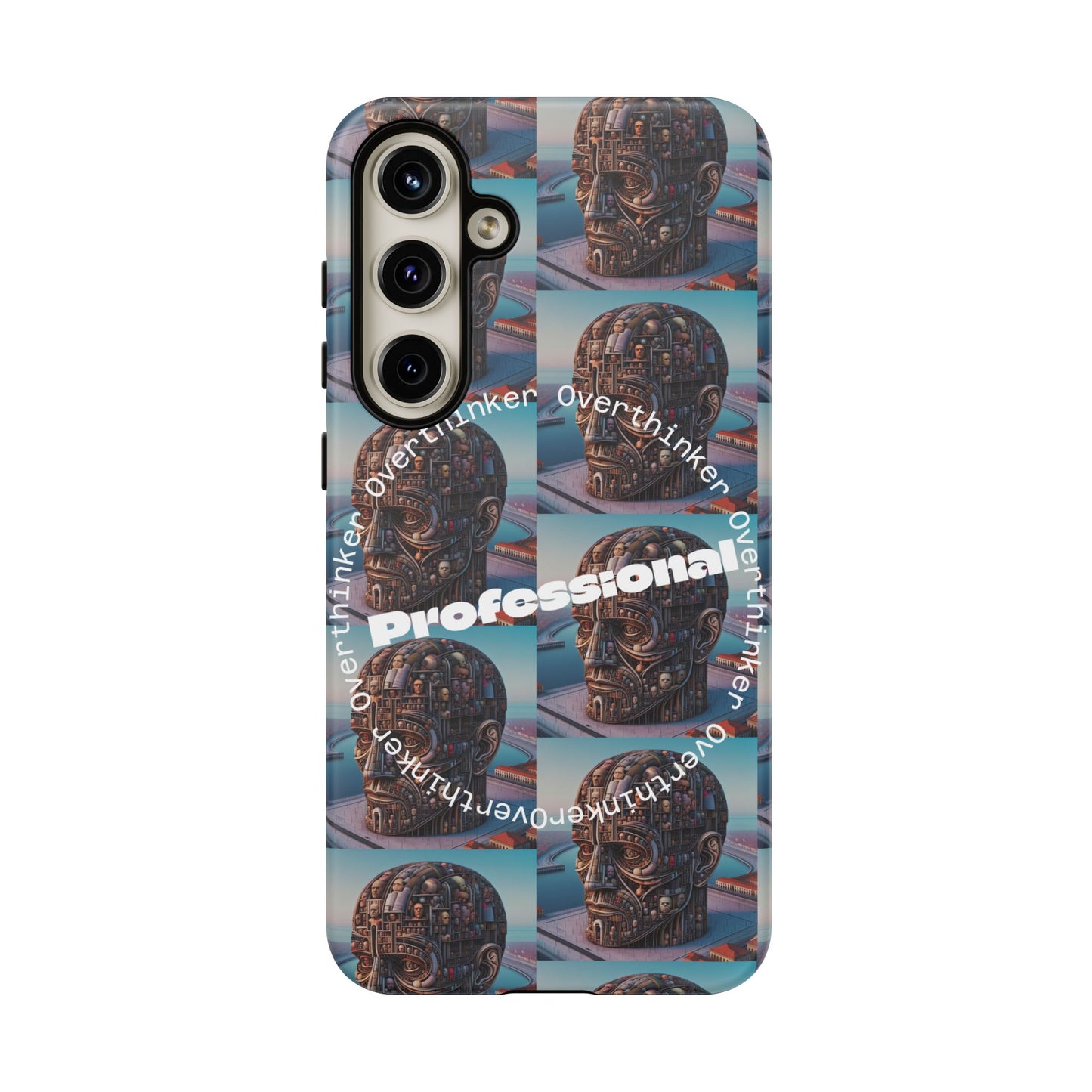 Professional Overthinker Phone Case, Cool Phone Cover, Tough Case for Gifts, Skull Design, Unique Phone Accessory, Fun Tech Gear