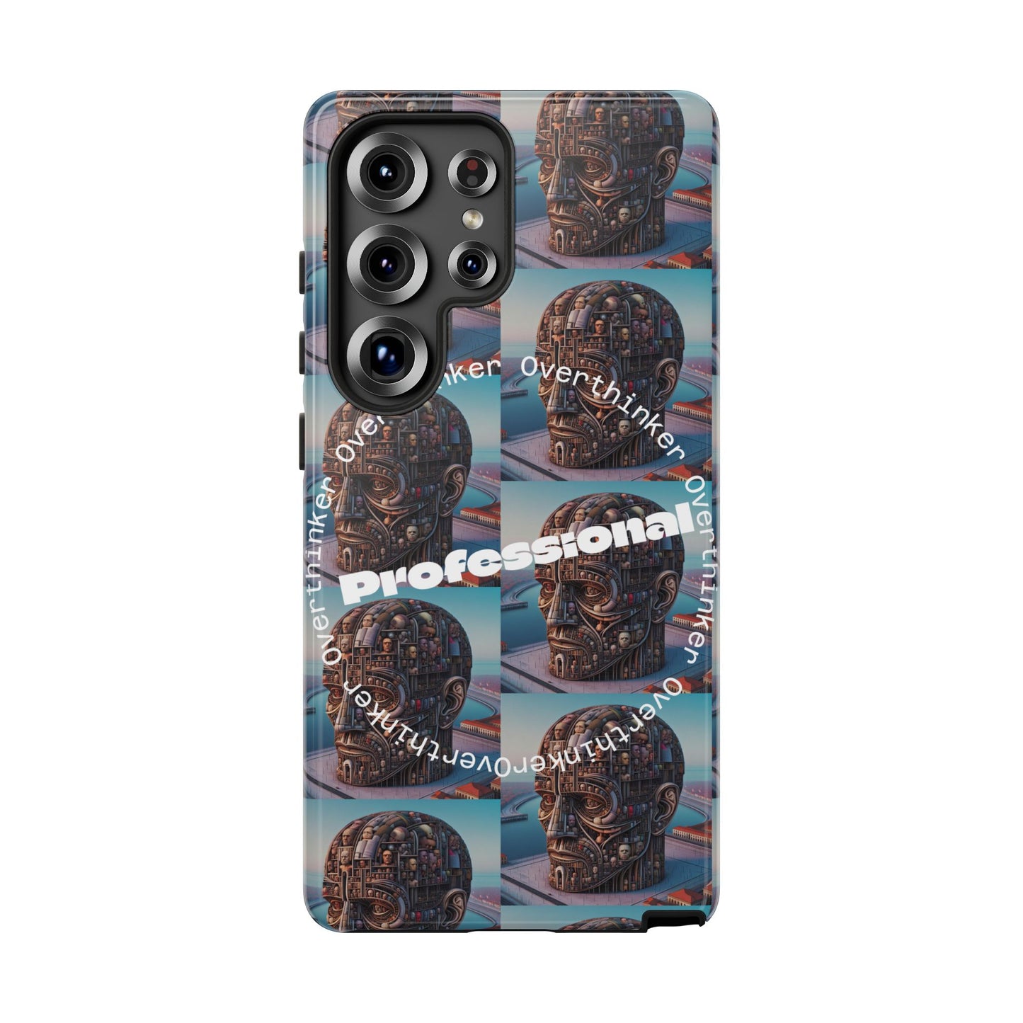 Professional Overthinker Phone Case, Cool Phone Cover, Tough Case for Gifts, Skull Design, Unique Phone Accessory, Fun Tech Gear