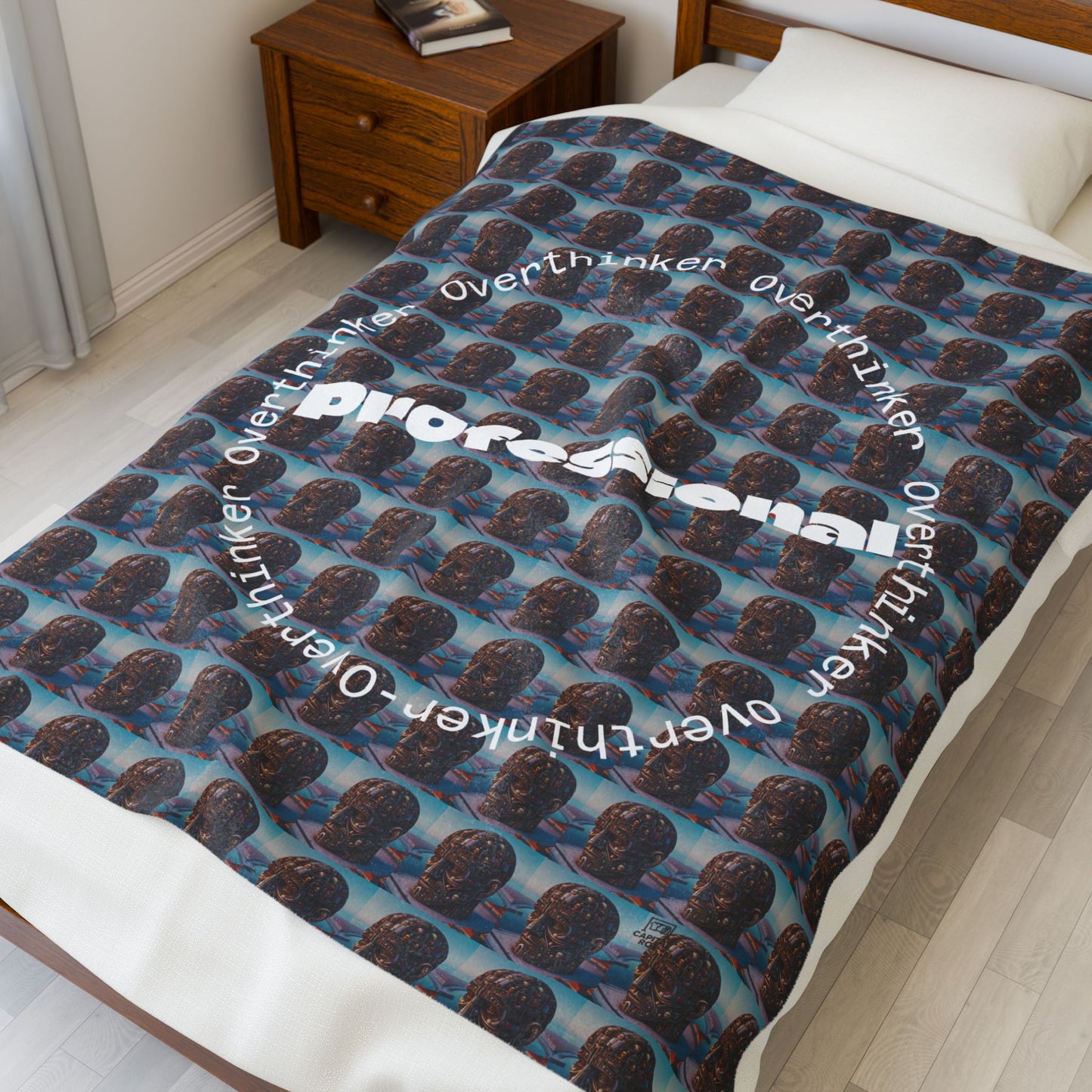 Professional Overthinker Velveteen Plush Blanket | Cozy Throw for Relaxation