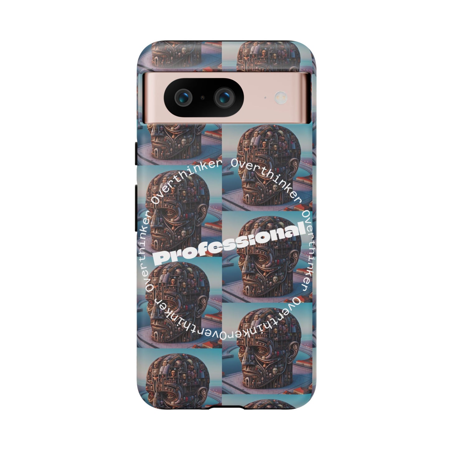 Professional Overthinker Phone Case, Cool Phone Cover, Tough Case for Gifts, Skull Design, Unique Phone Accessory, Fun Tech Gear