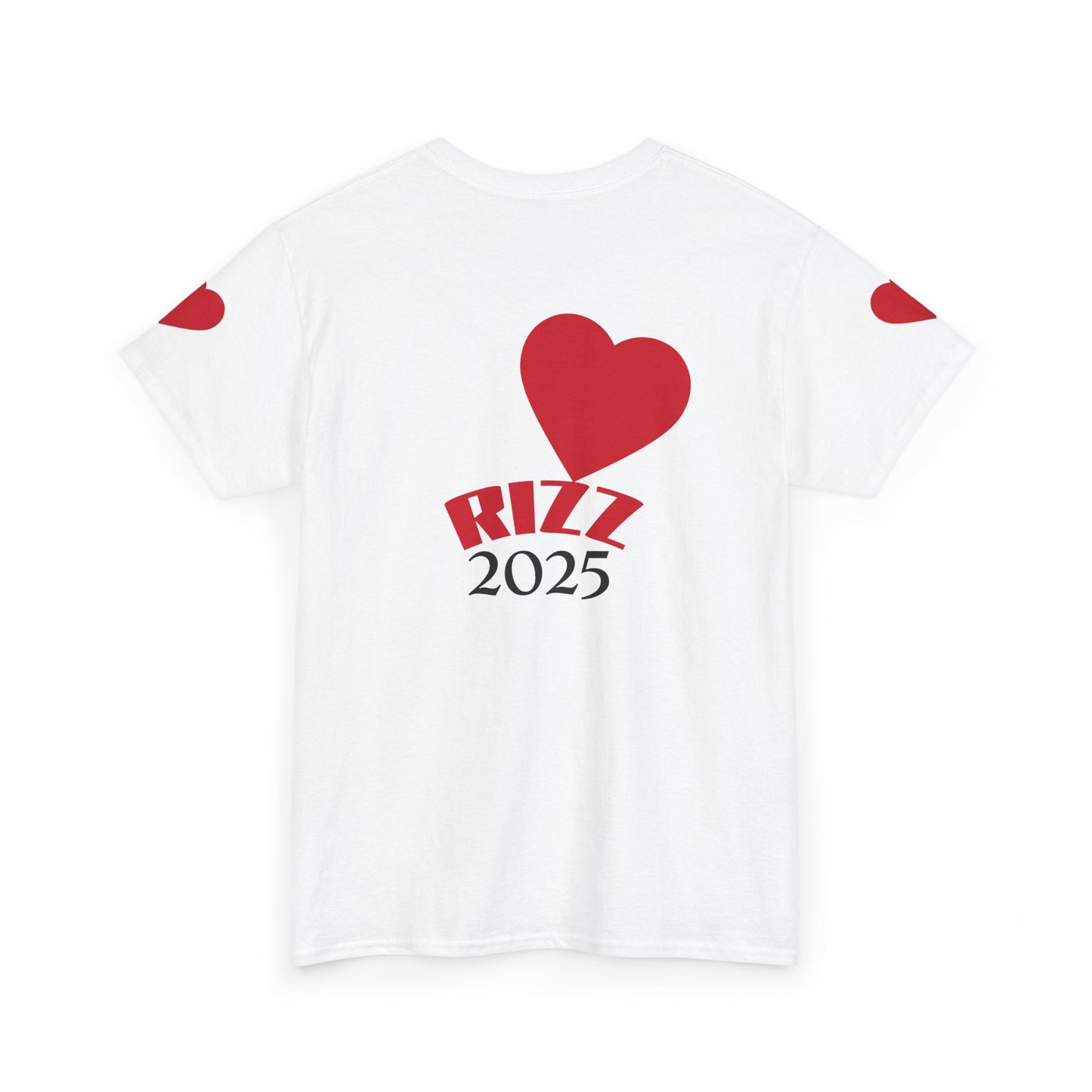 Unisex Heavy Cotton Tee with Heart Design - Rizz University Graphic Shirt, Casual Wear, Gifts for Students,
