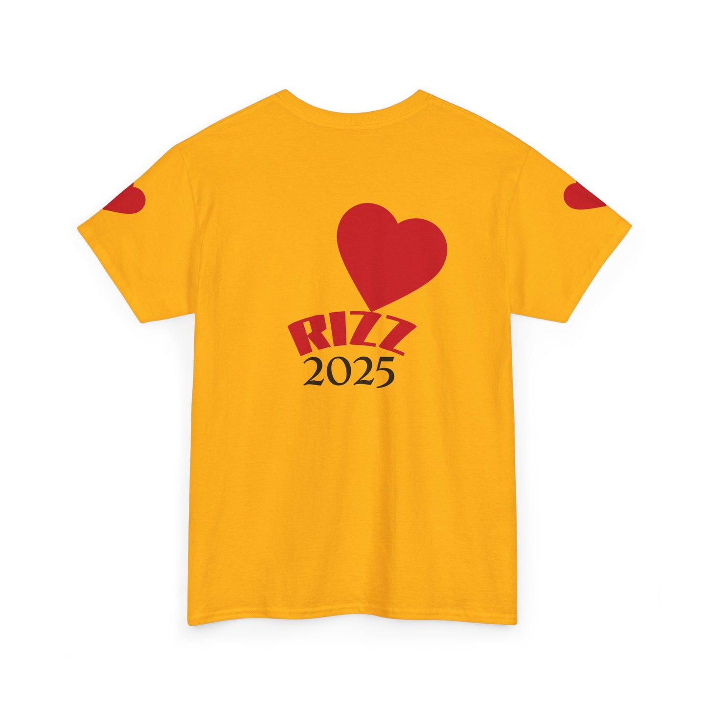 Unisex Heavy Cotton Tee with Heart Design - Rizz University Graphic Shirt, Casual Wear, Gifts for Students,