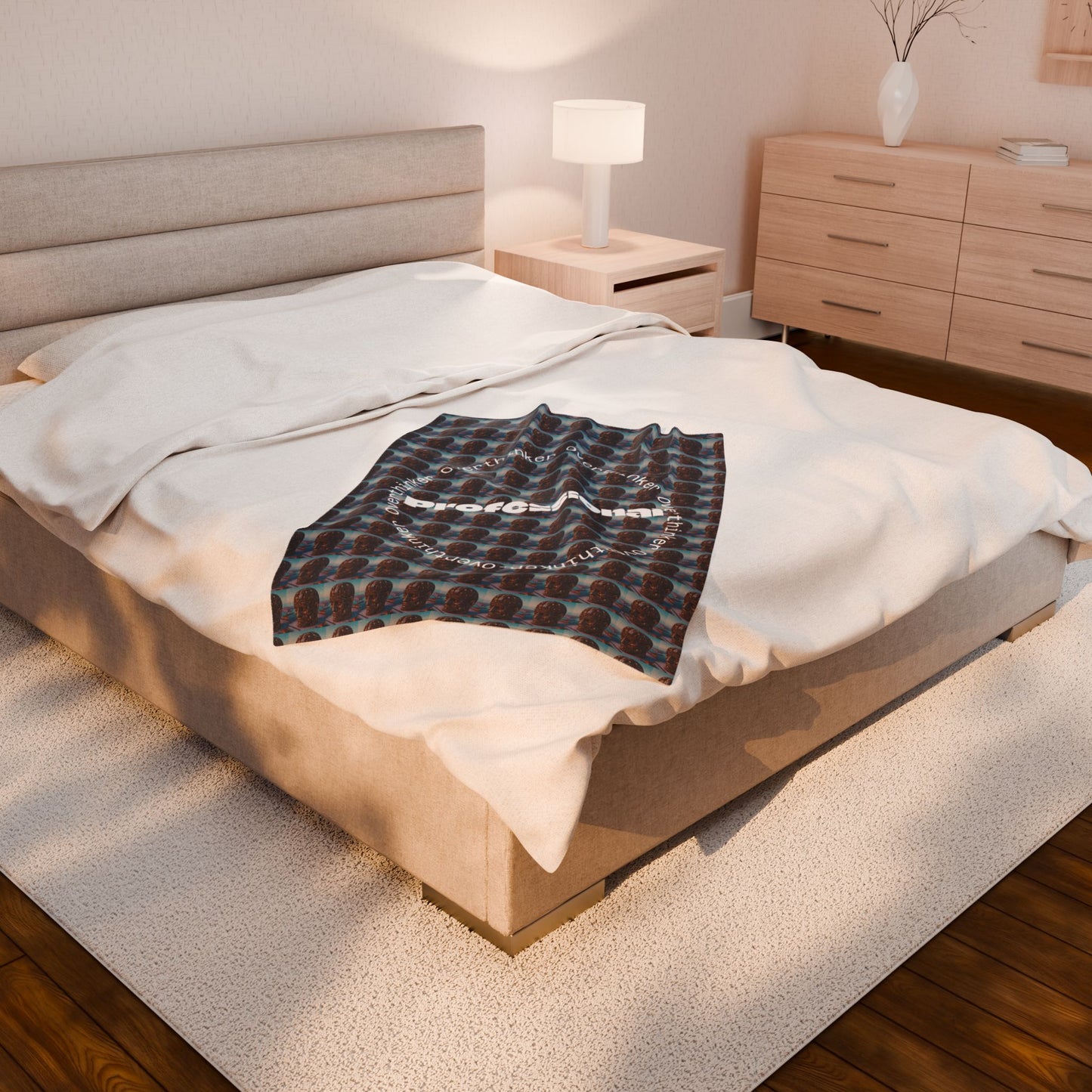 Professional Overthinker Velveteen Plush Blanket | Cozy Throw for Relaxation