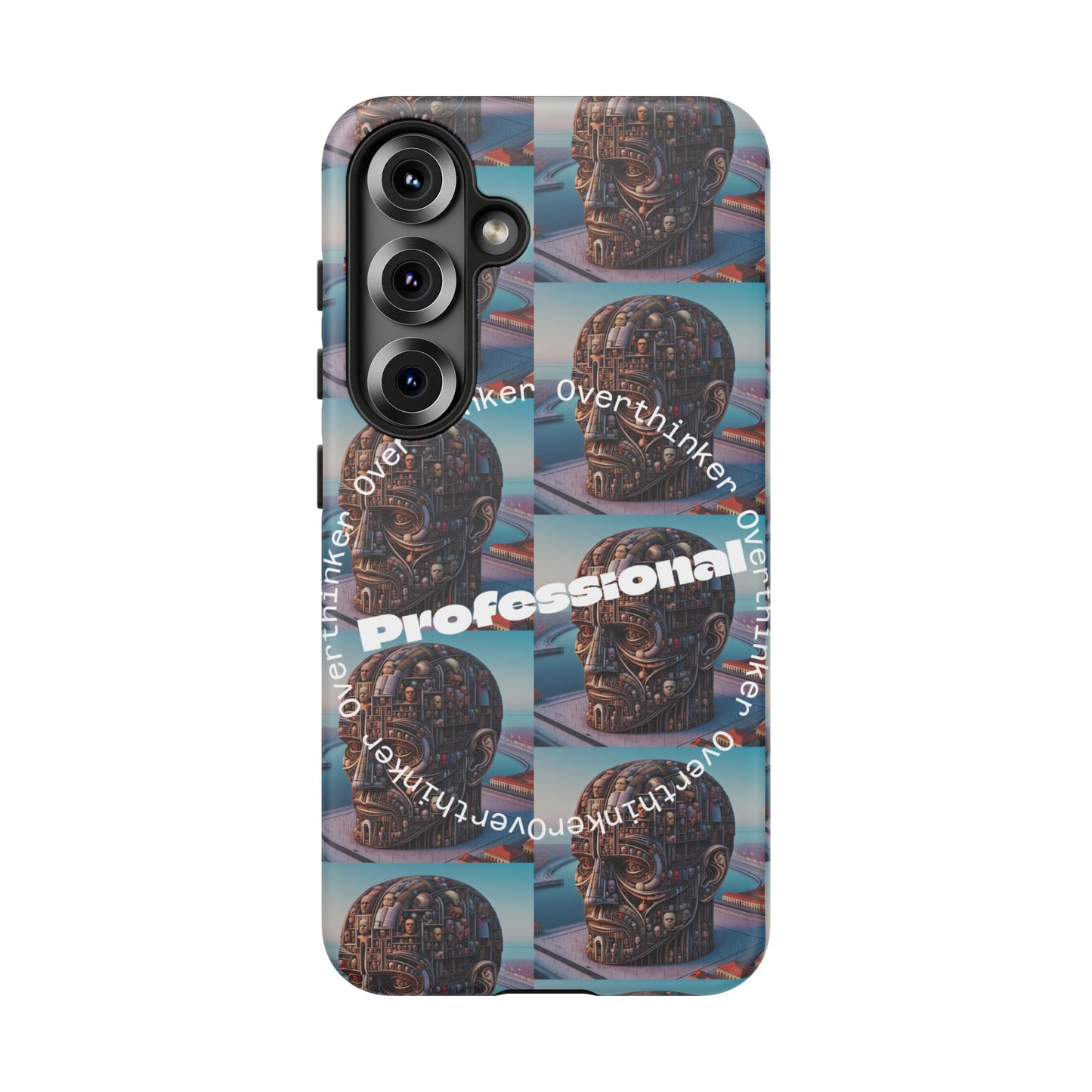 Professional Overthinker Phone Case, Cool Phone Cover, Tough Case for Gifts, Skull Design, Unique Phone Accessory, Fun Tech Gear