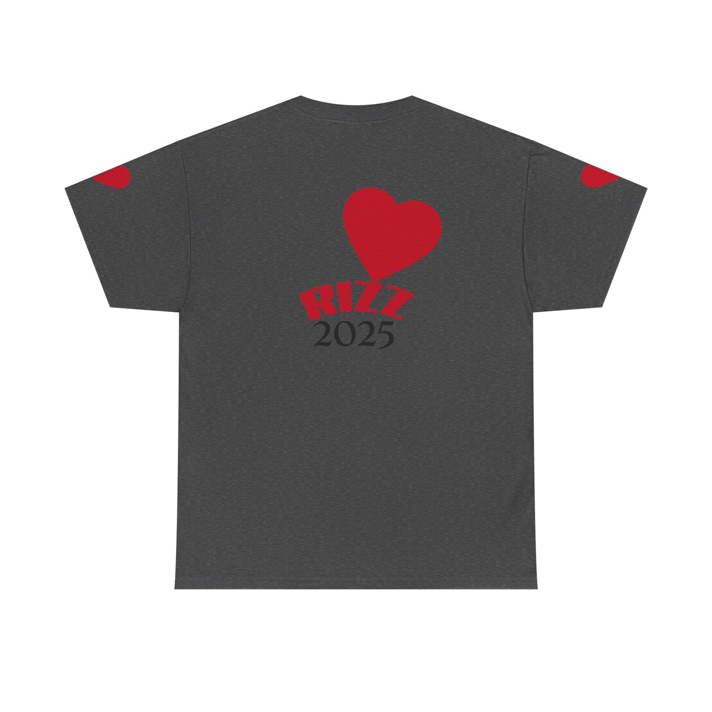 Unisex Heavy Cotton Tee with Heart Design - Rizz University Graphic Shirt, Casual Wear, Gifts for Students,