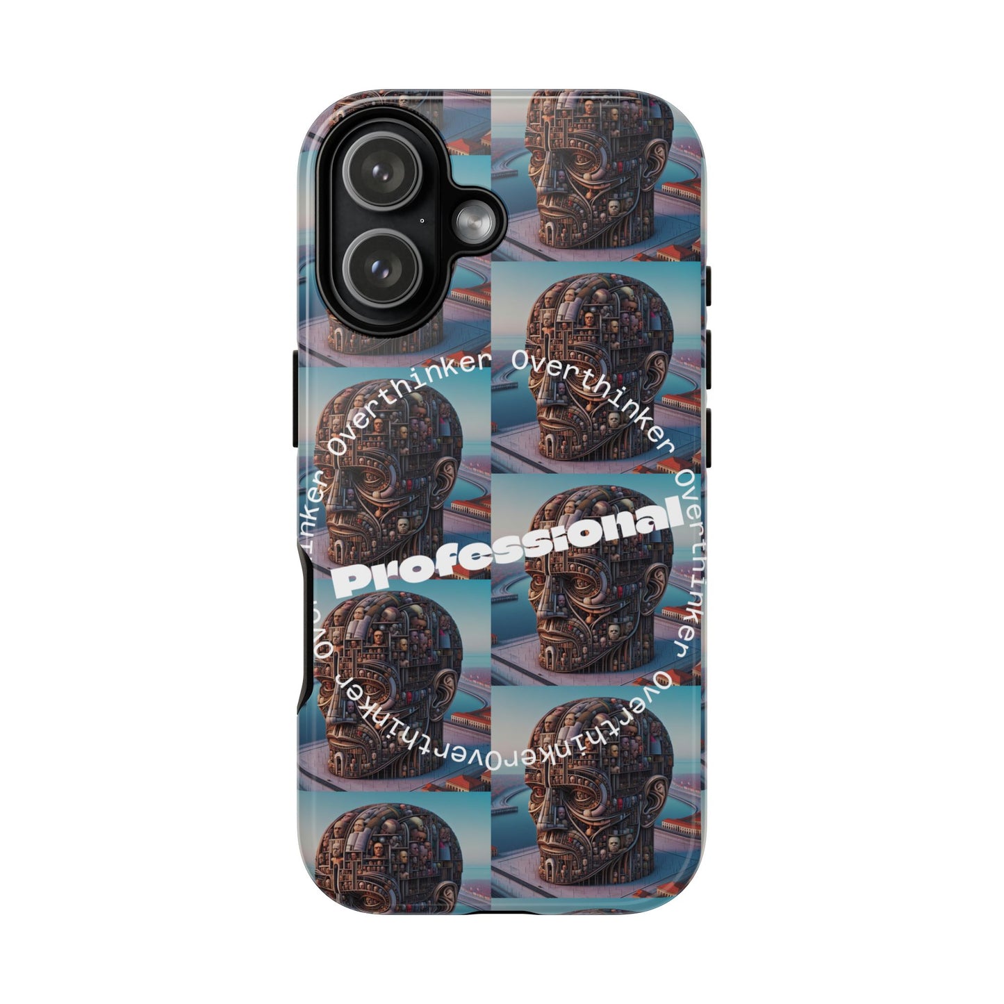 Professional Overthinker Phone Case, Cool Phone Cover, Tough Case for Gifts, Skull Design, Unique Phone Accessory, Fun Tech Gear