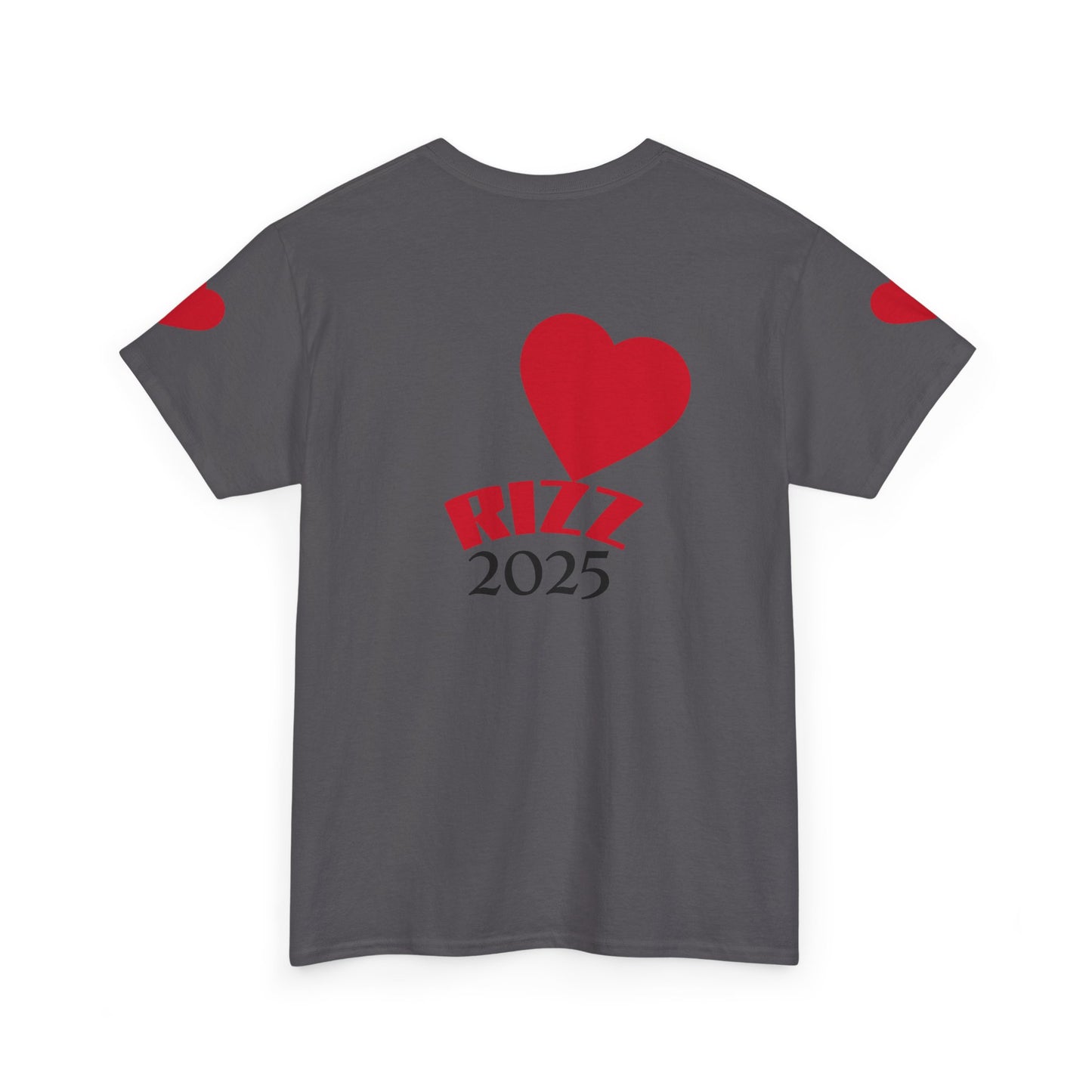 Unisex Heavy Cotton Tee with Heart Design - Rizz University Graphic Shirt, Casual Wear, Gifts for Students,
