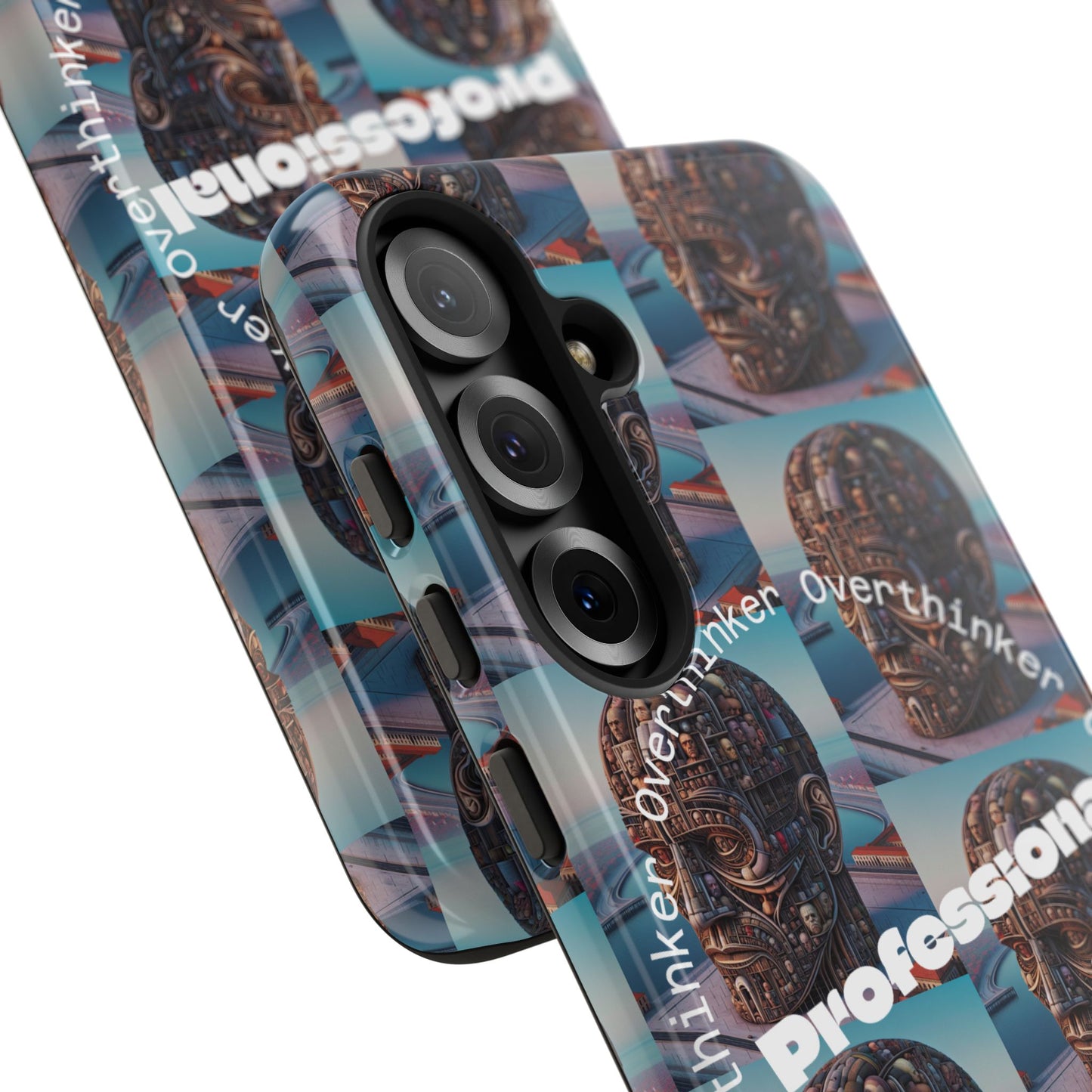 Professional Overthinker Phone Case, Cool Phone Cover, Tough Case for Gifts, Skull Design, Unique Phone Accessory, Fun Tech Gear