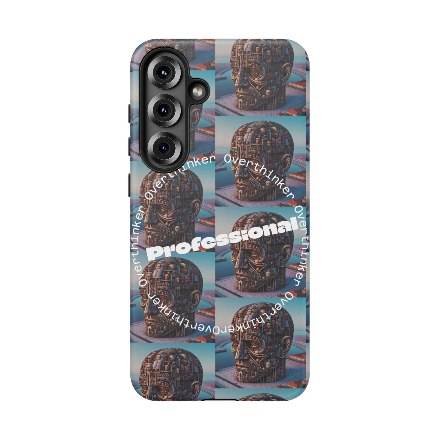 Professional Overthinker Phone Case, Cool Phone Cover, Tough Case for Gifts, Skull Design, Unique Phone Accessory, Fun Tech Gear