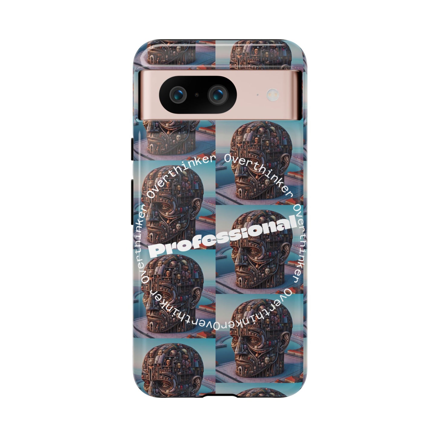 Professional Overthinker Phone Case, Cool Phone Cover, Tough Case for Gifts, Skull Design, Unique Phone Accessory, Fun Tech Gear