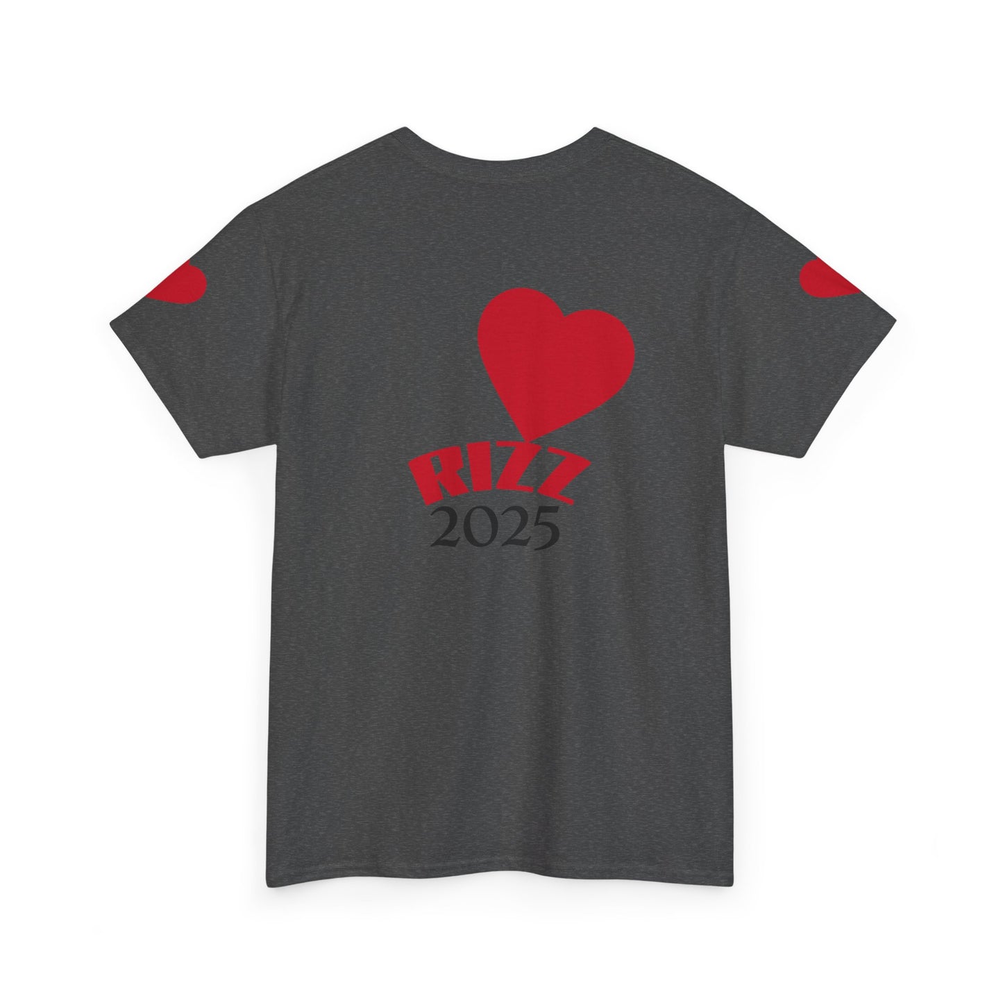 Unisex Heavy Cotton Tee with Heart Design - Rizz University Graphic Shirt, Casual Wear, Gifts for Students,