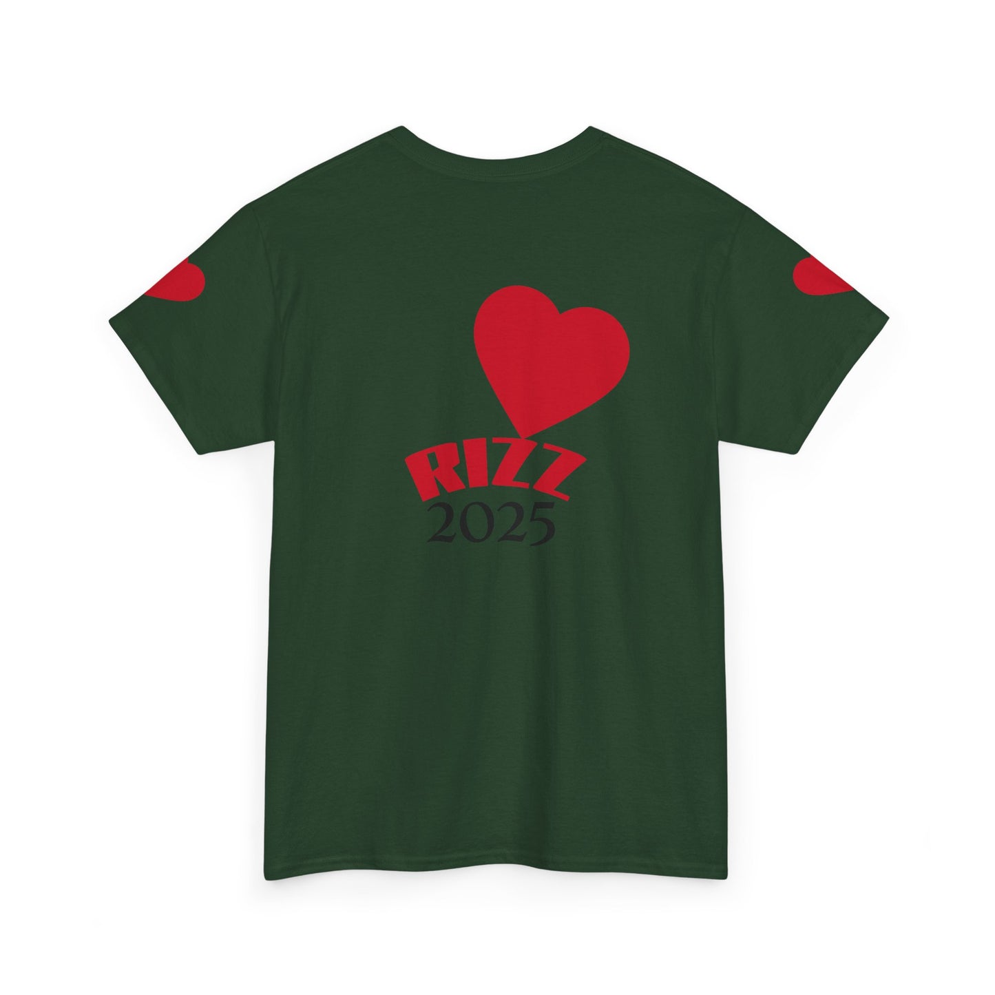 Unisex Heavy Cotton Tee with Heart Design - Rizz University Graphic Shirt, Casual Wear, Gifts for Students,