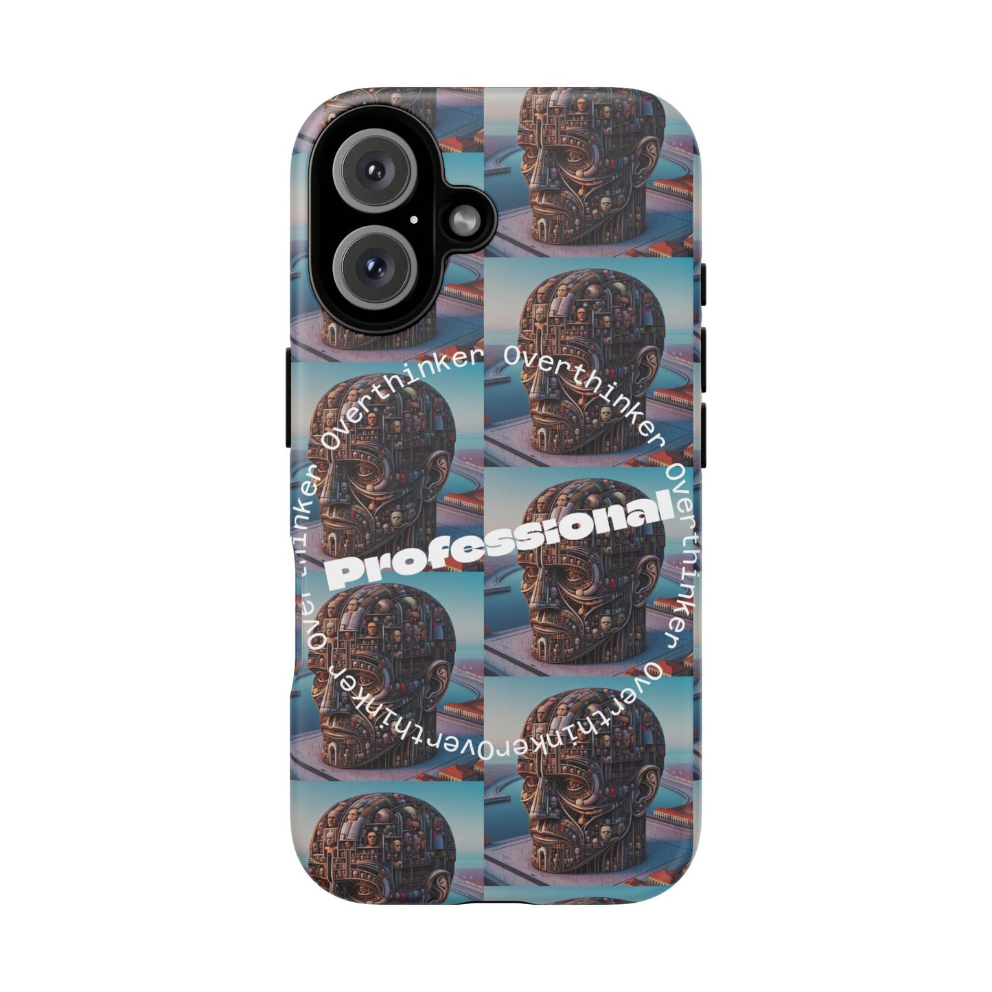 Professional Overthinker Phone Case, Cool Phone Cover, Tough Case for Gifts, Skull Design, Unique Phone Accessory, Fun Tech Gear