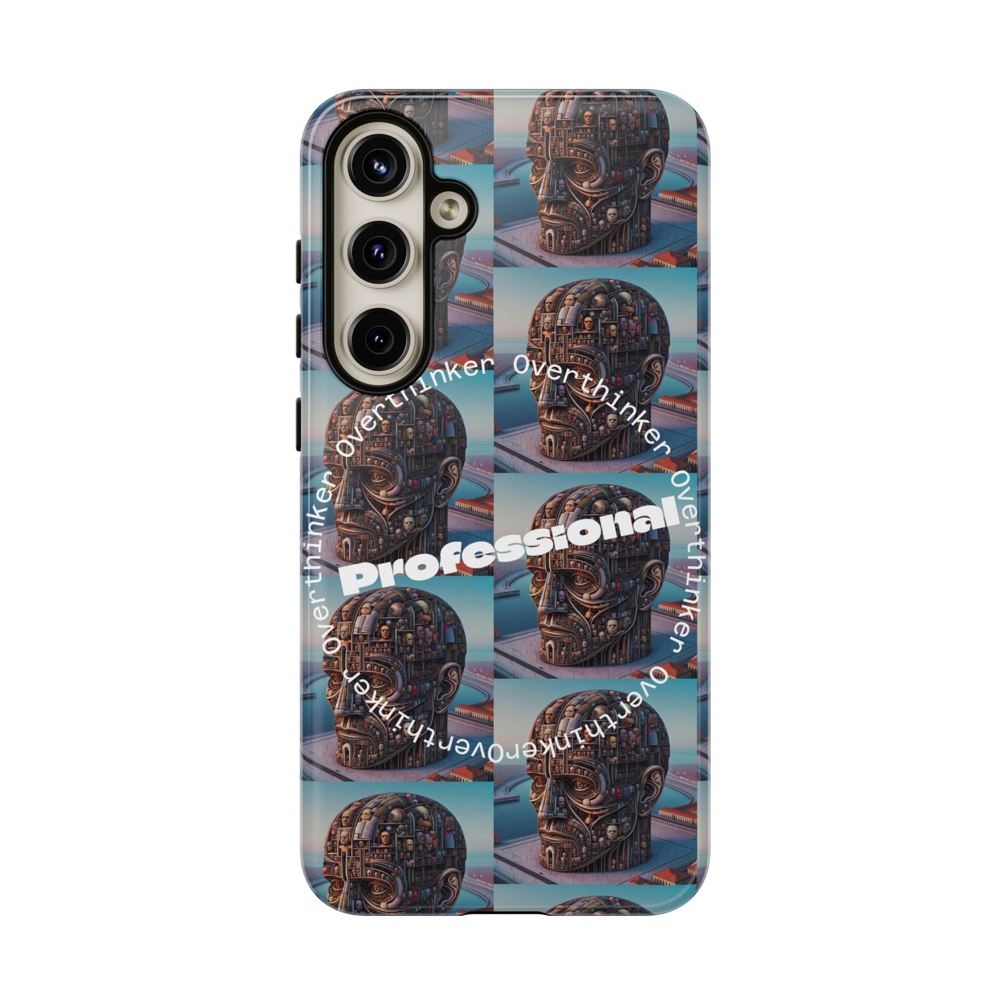Professional Overthinker Phone Case, Cool Phone Cover, Tough Case for Gifts, Skull Design, Unique Phone Accessory, Fun Tech Gear