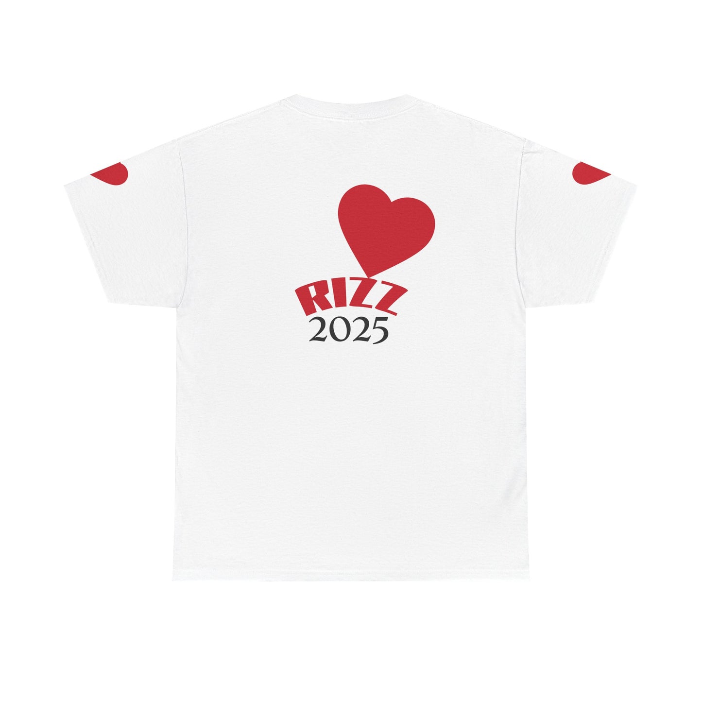Unisex Heavy Cotton Tee with Heart Design - Rizz University Graphic Shirt, Casual Wear, Gifts for Students,