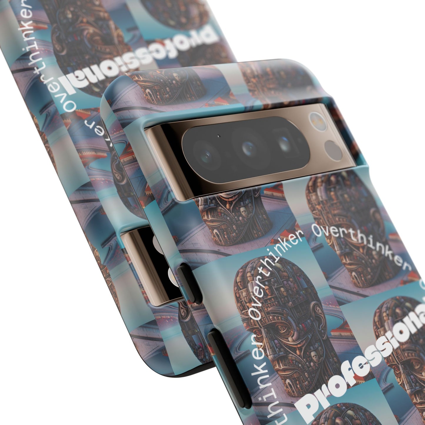 Professional Overthinker Phone Case, Cool Phone Cover, Tough Case for Gifts, Skull Design, Unique Phone Accessory, Fun Tech Gear