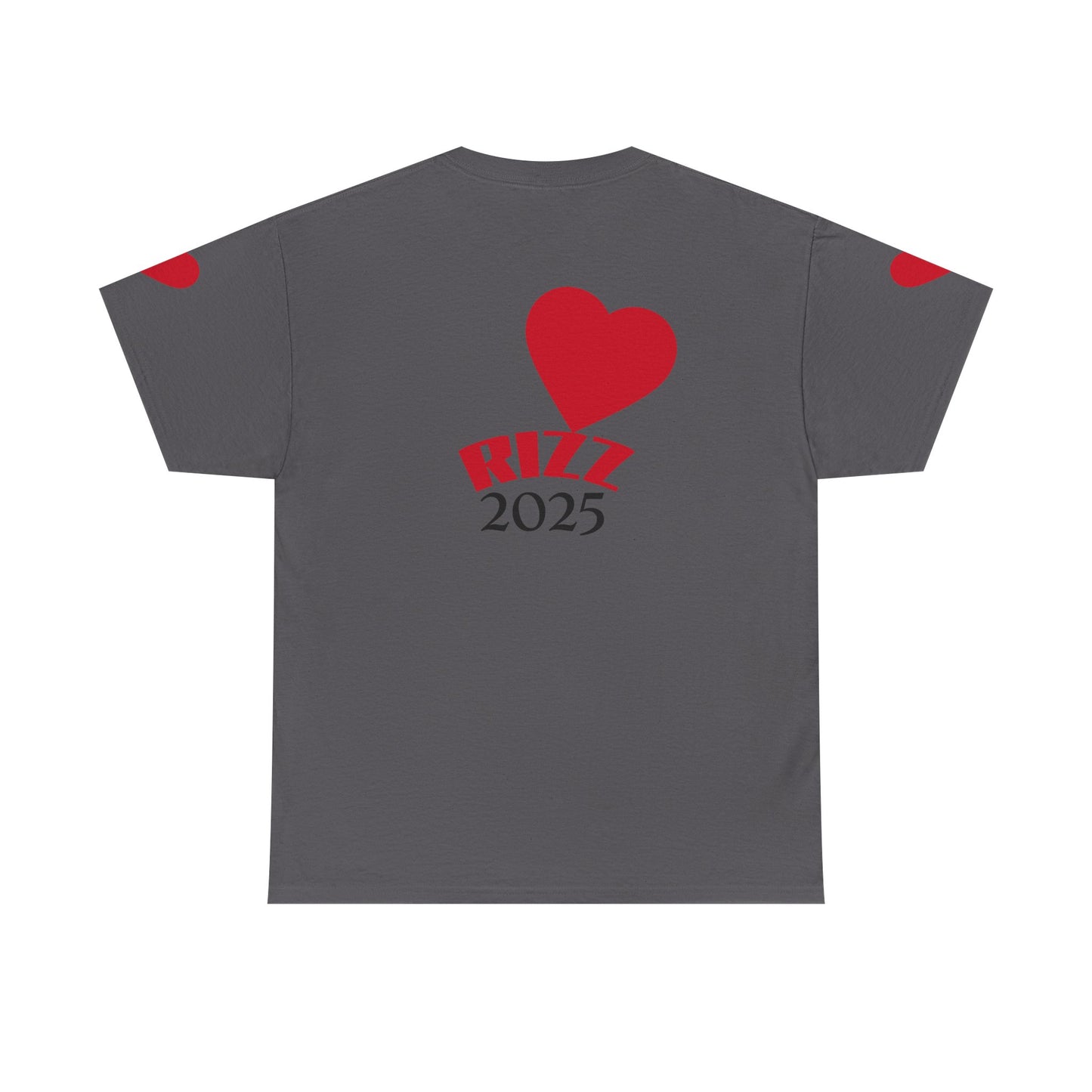 Unisex Heavy Cotton Tee with Heart Design - Rizz University Graphic Shirt, Casual Wear, Gifts for Students,