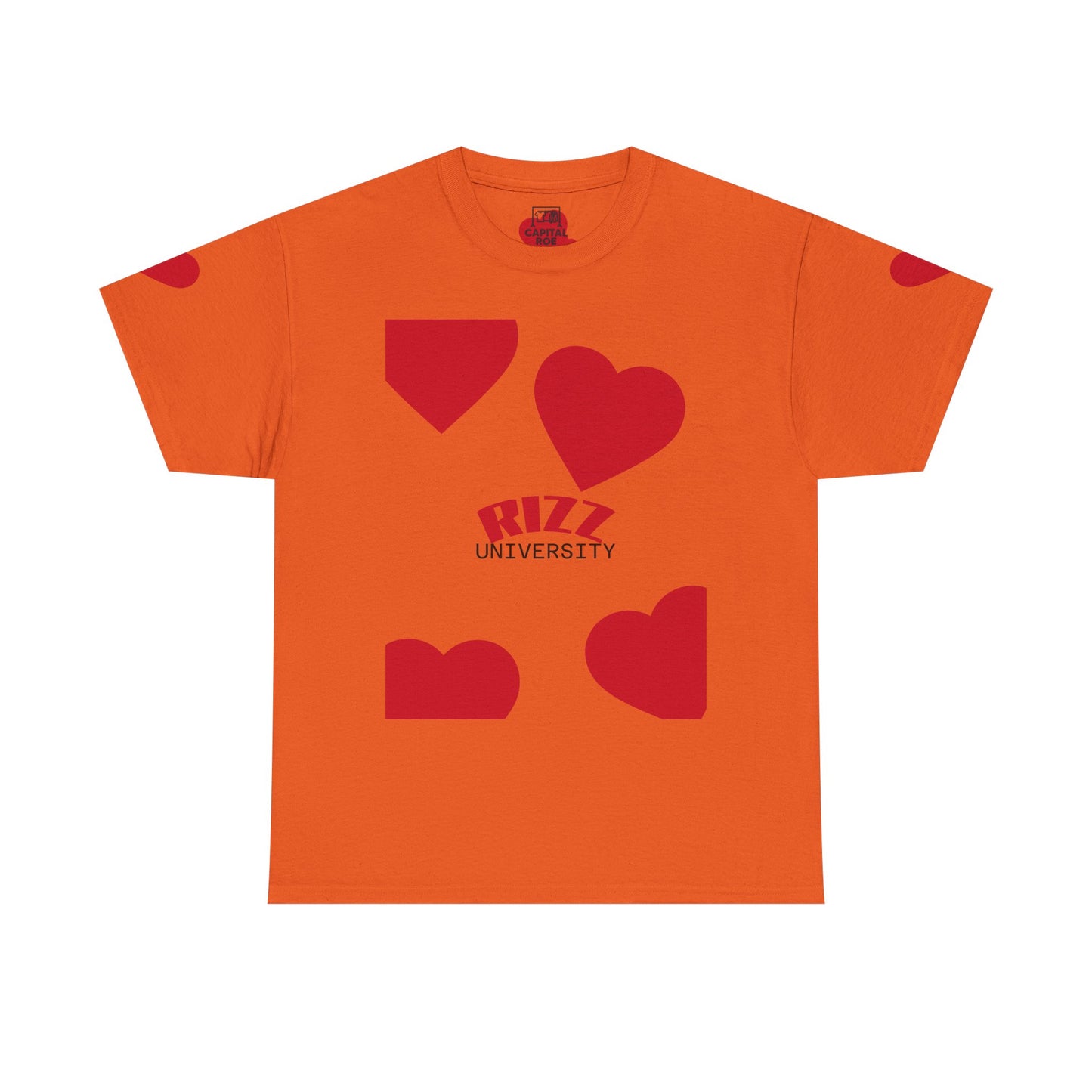 Unisex Heavy Cotton Tee with Heart Design - Rizz University Graphic Shirt, Casual Wear, Gifts for Students,