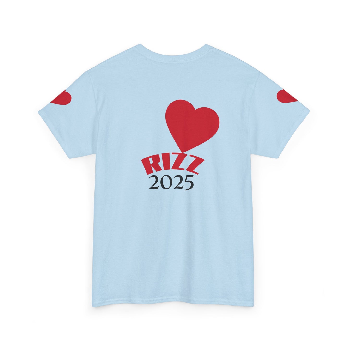 Unisex Heavy Cotton Tee with Heart Design - Rizz University Graphic Shirt, Casual Wear, Gifts for Students,