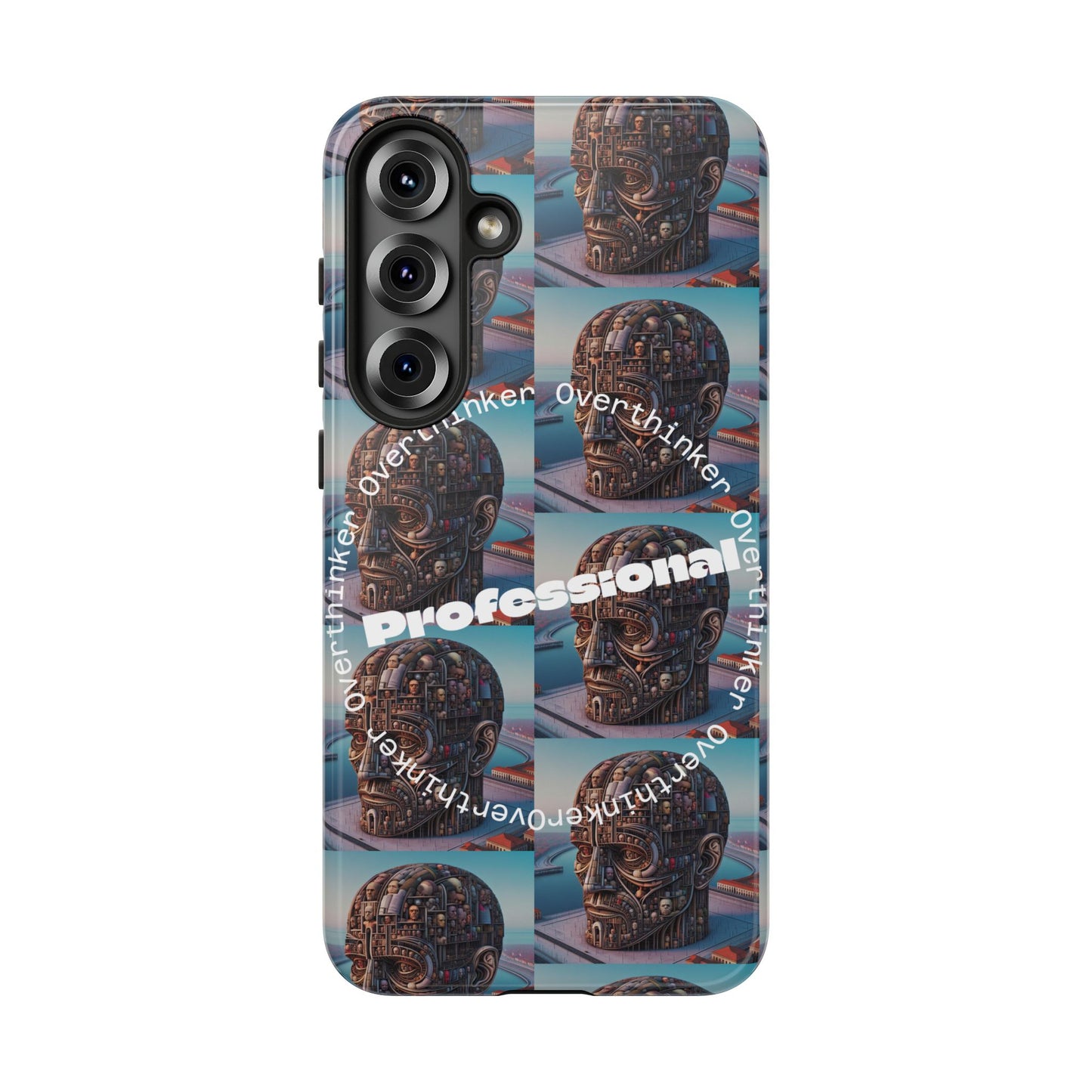 Professional Overthinker Phone Case, Cool Phone Cover, Tough Case for Gifts, Skull Design, Unique Phone Accessory, Fun Tech Gear