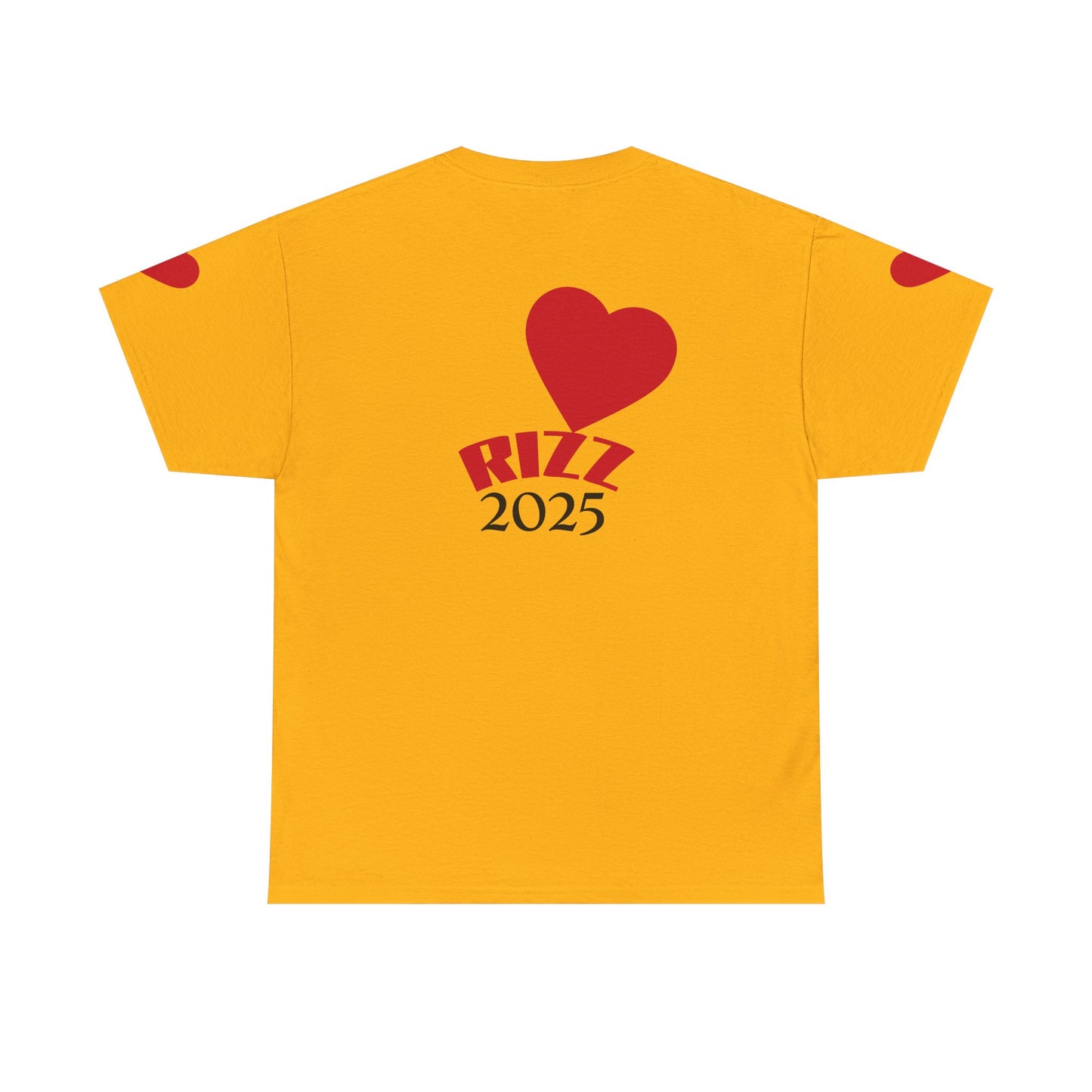 Unisex Heavy Cotton Tee with Heart Design - Rizz University Graphic Shirt, Casual Wear, Gifts for Students,