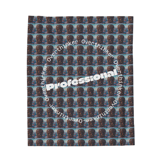 Professional Overthinker Velveteen Plush Blanket | Cozy Throw for Relaxation