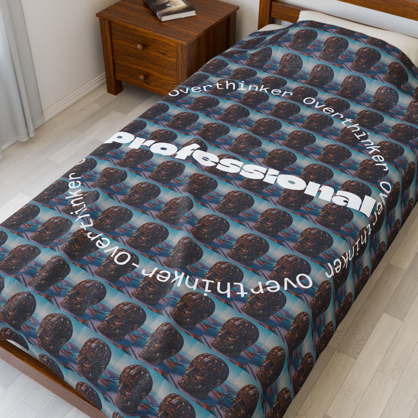 Professional Overthinker Velveteen Plush Blanket | Cozy Throw for Relaxation